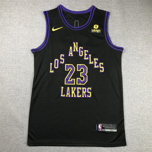 Men's Los Angeles Lakers LeBron James #23 Black 2023/24 Swingman Jerseys - City Edition