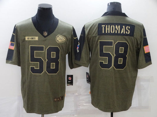 Men's Kansas City Chiefs Derrick Thomas #58 Brown Game Jerseys