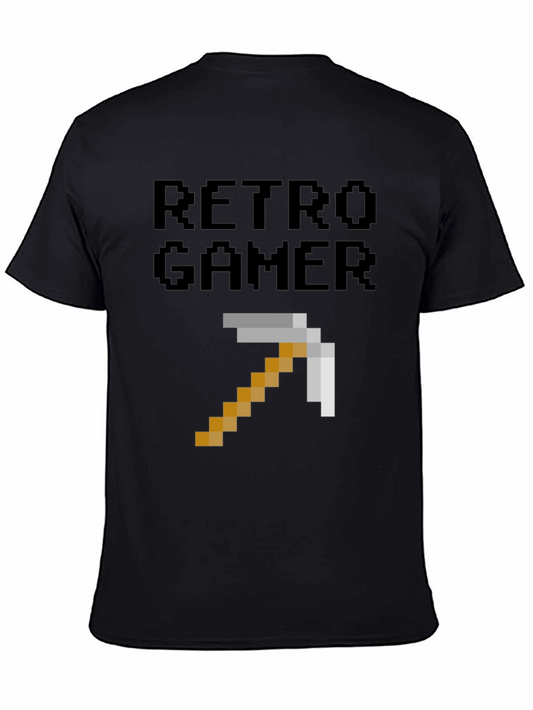 Retro Gamer Pixel Pickaxe T-Shirt - Black