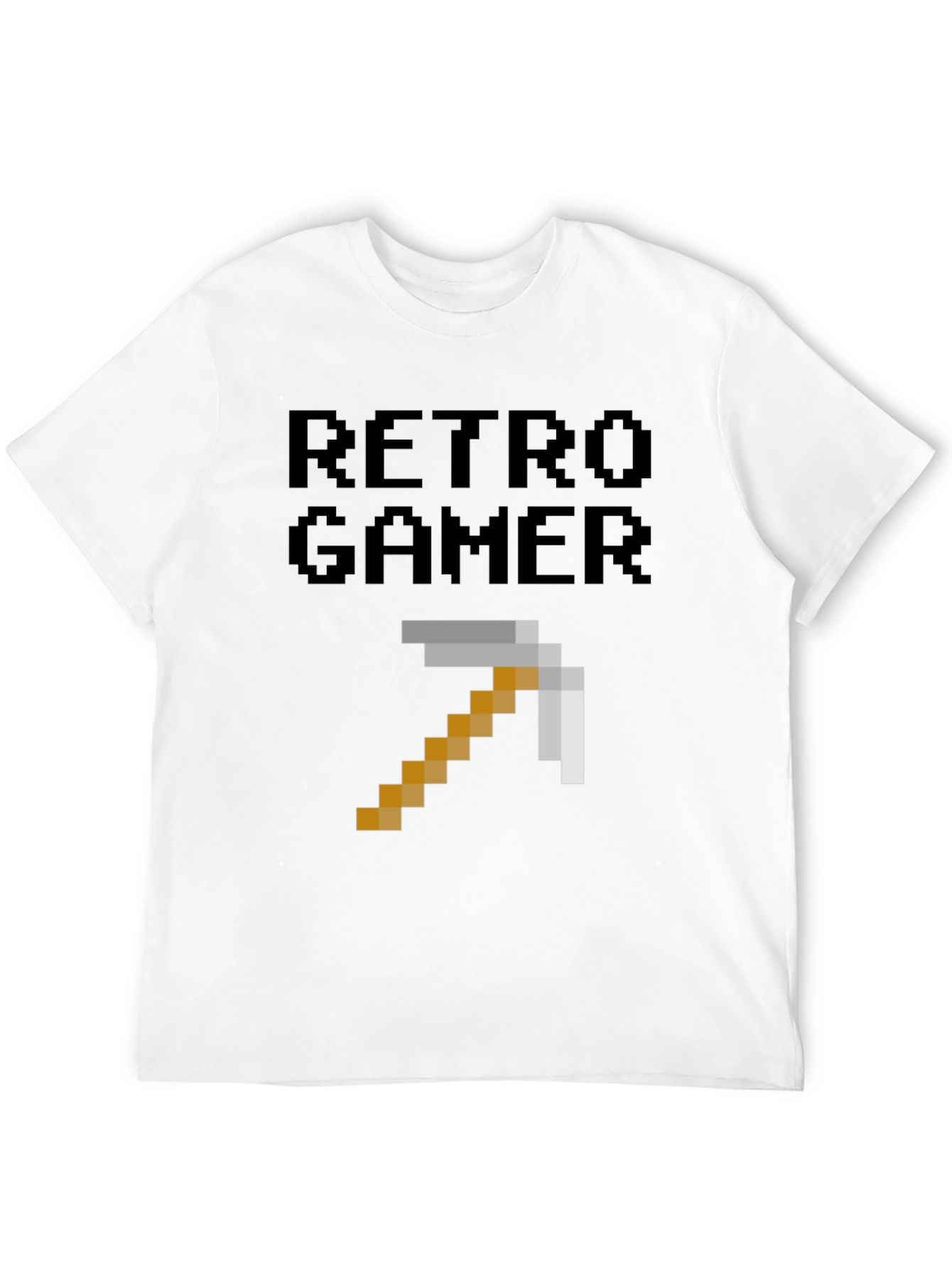 Retro Gamer Pixel Pickaxe T-Shirt - Black