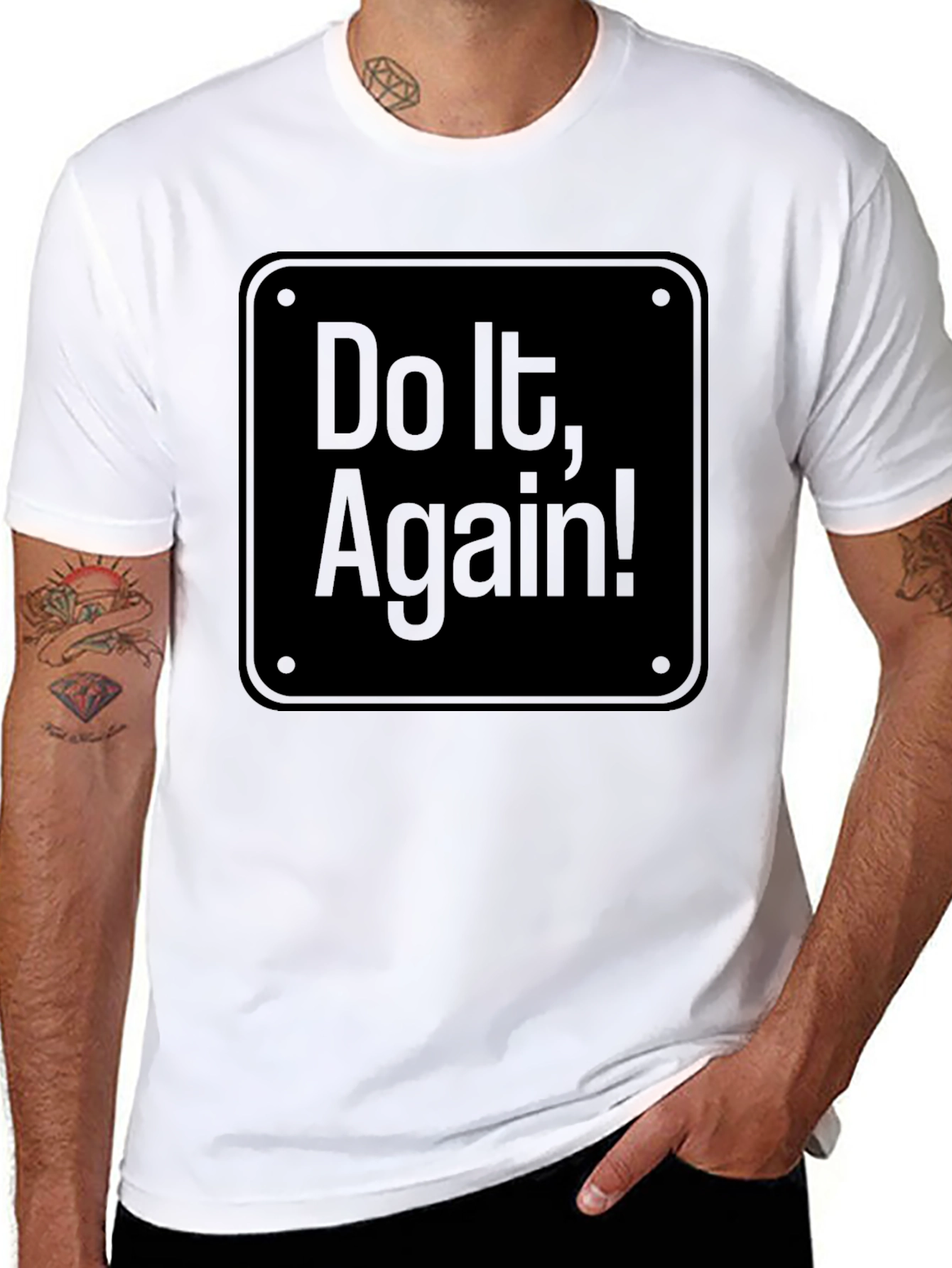 Do It Again! Black Graphic Tee
