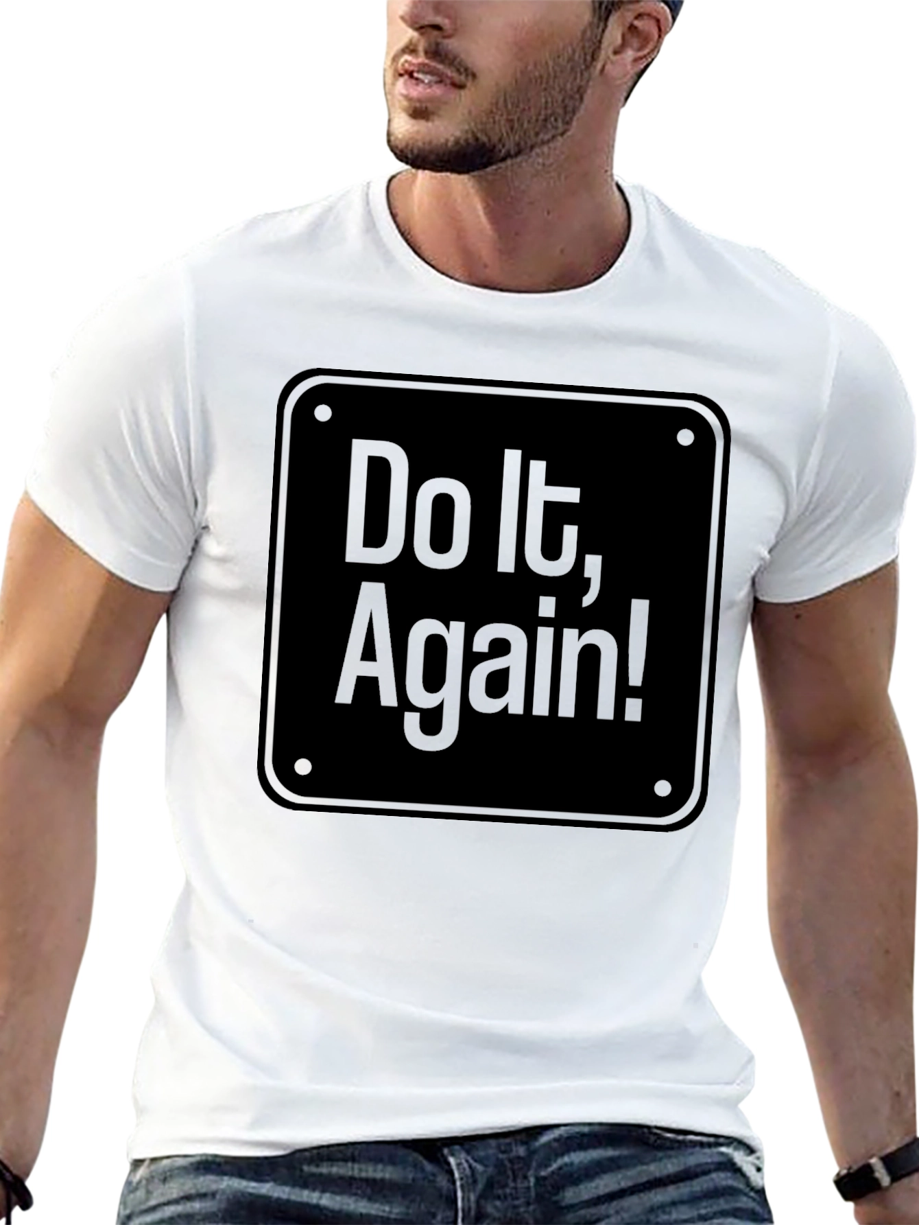 Do It Again! Black Graphic Tee