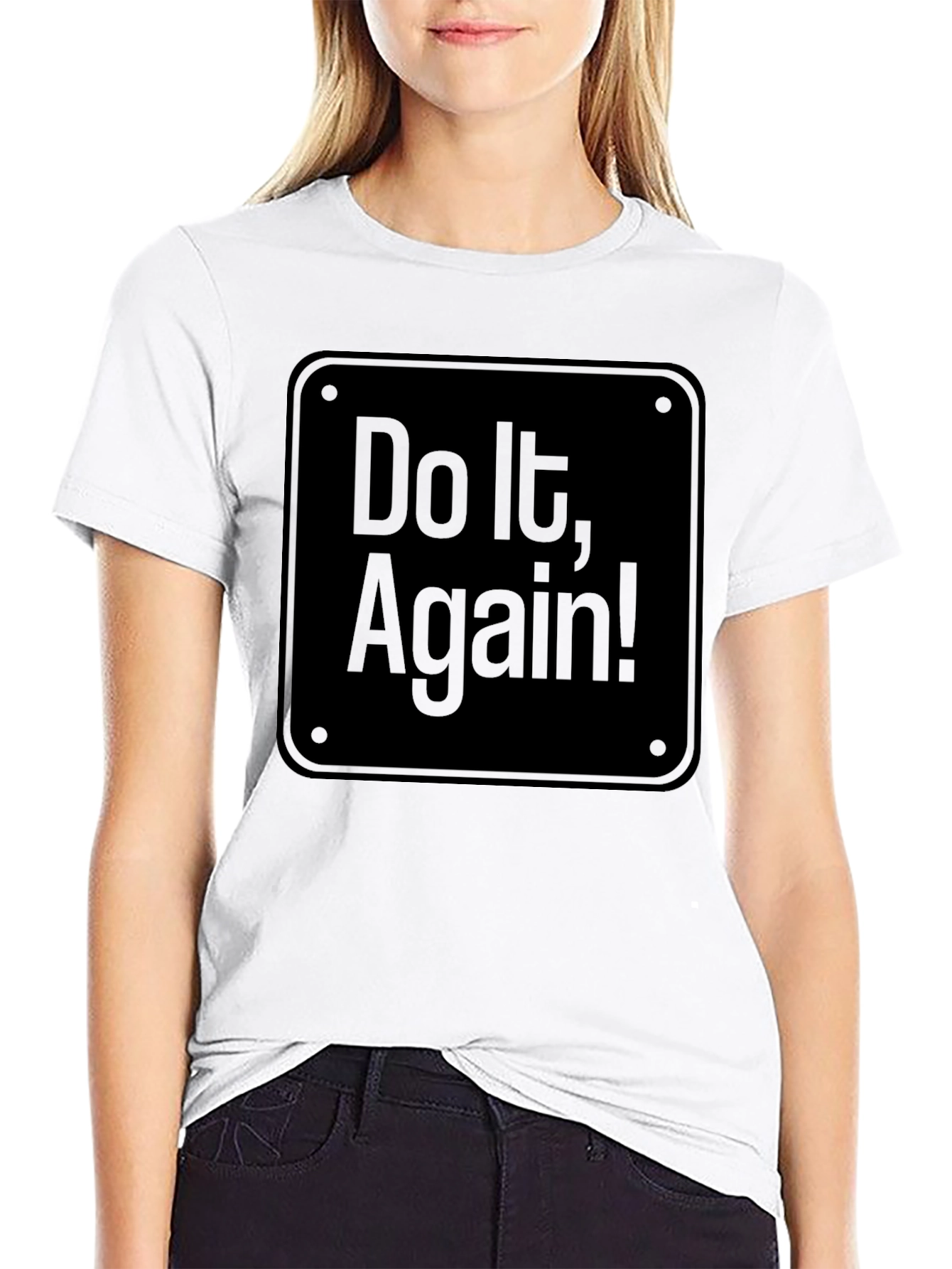 Do It Again! Black Graphic Tee