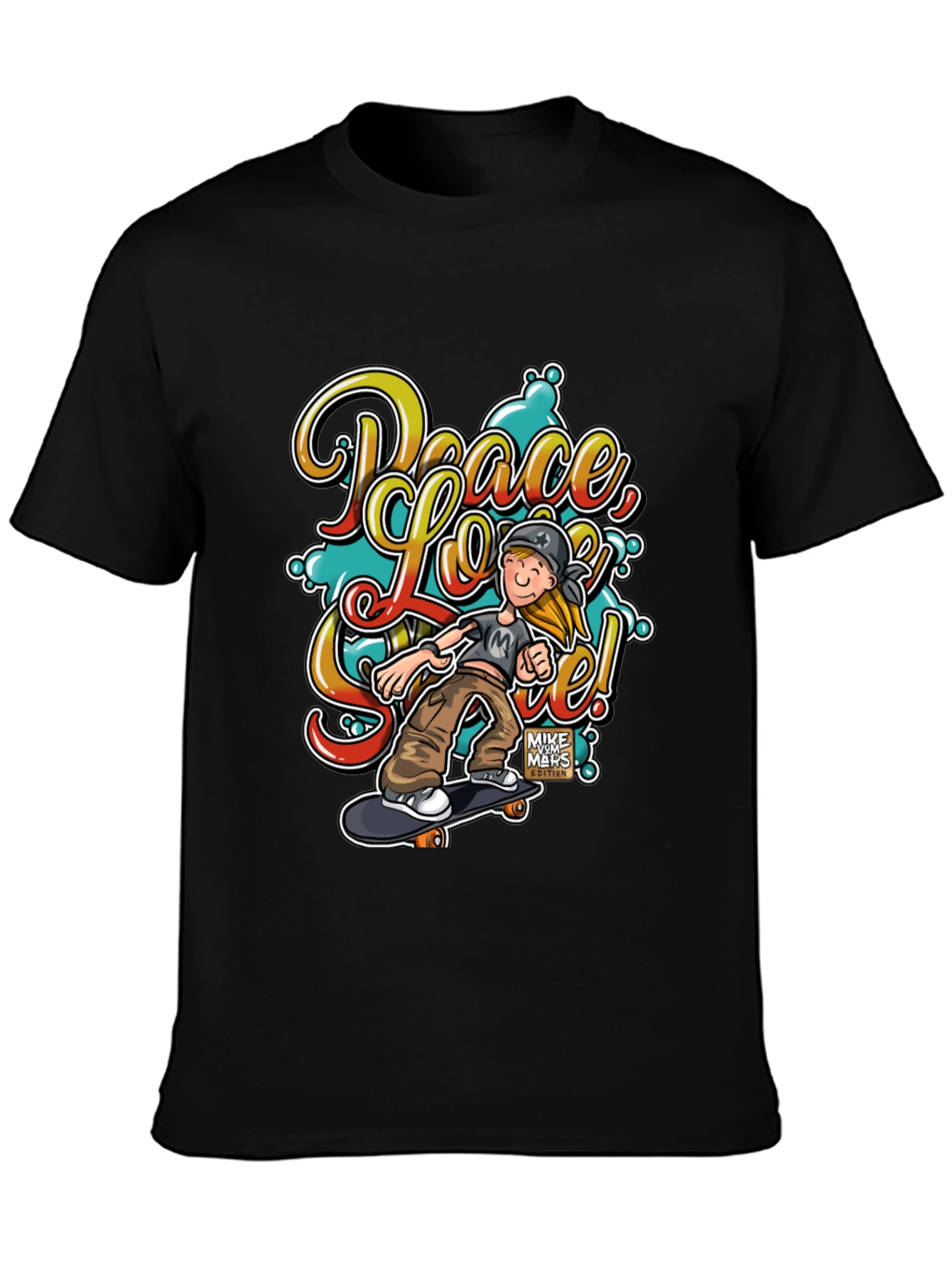 Peace Love Skate T-Shirt - Stylish Graphic Tee