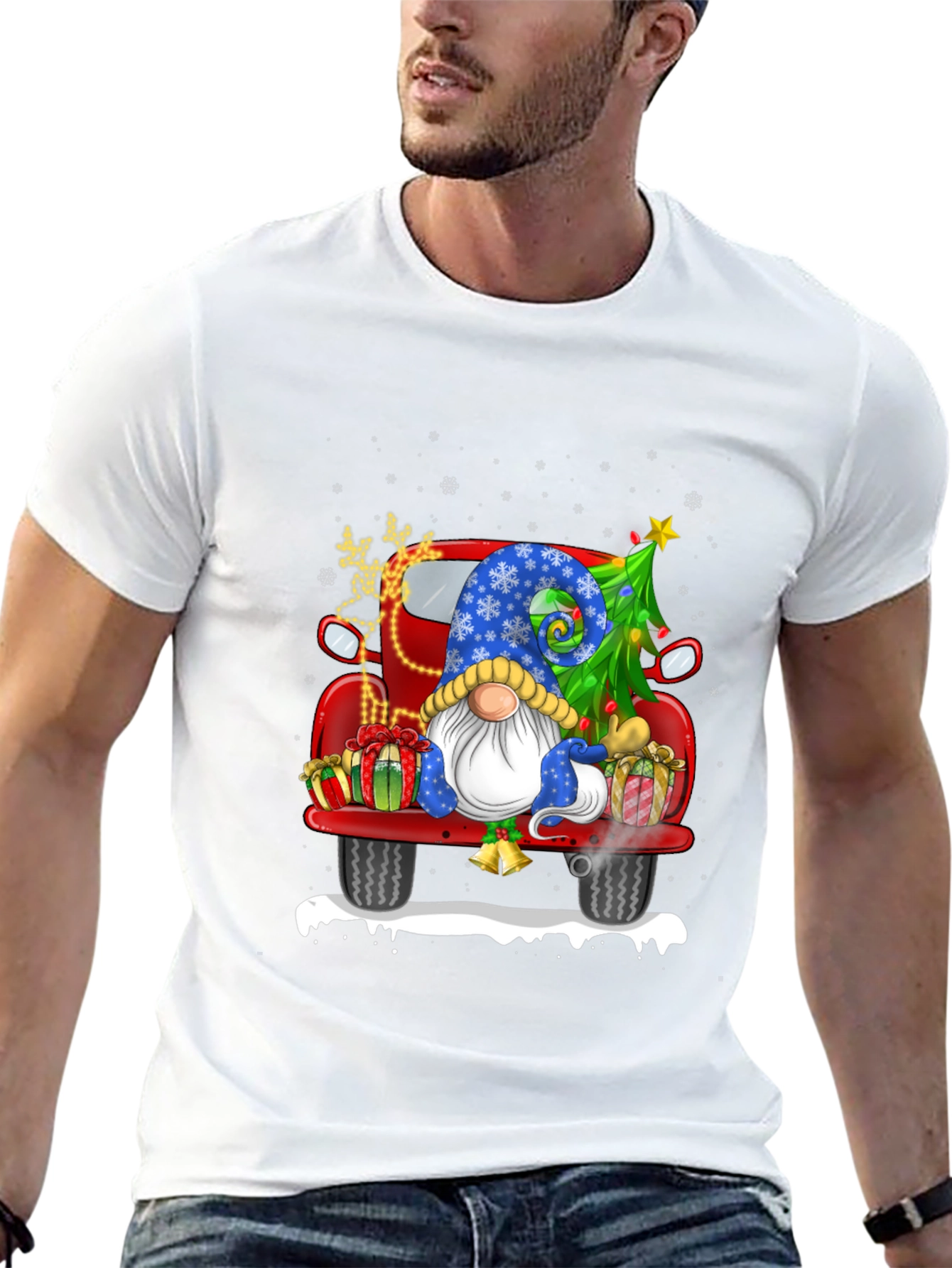 Festive Christmas Gnome Truck T-Shirt