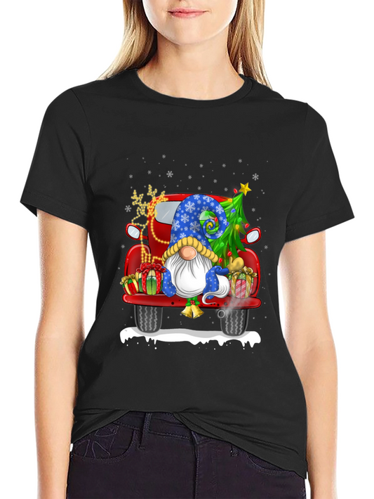 Festive Christmas Gnome Truck T-Shirt