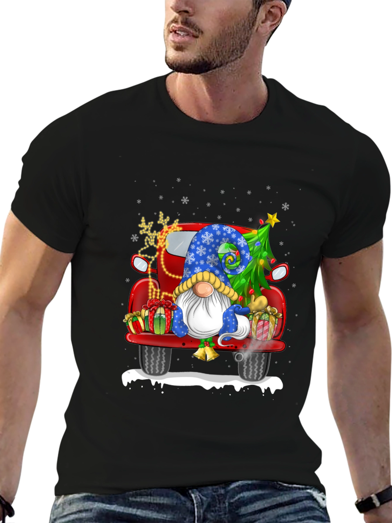 Festive Christmas Gnome Truck T-Shirt