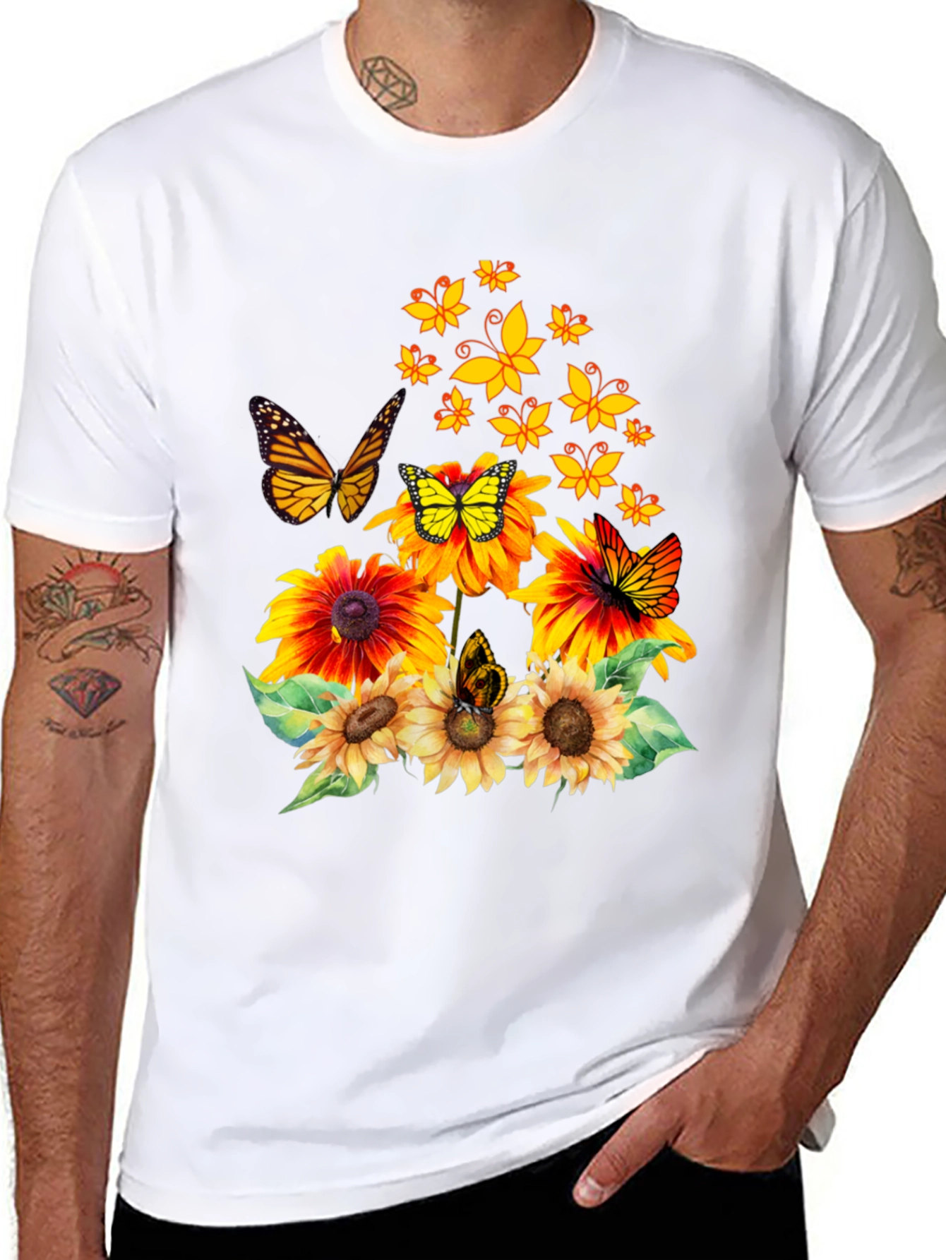 Butterfly Sunflower Graphic Tee