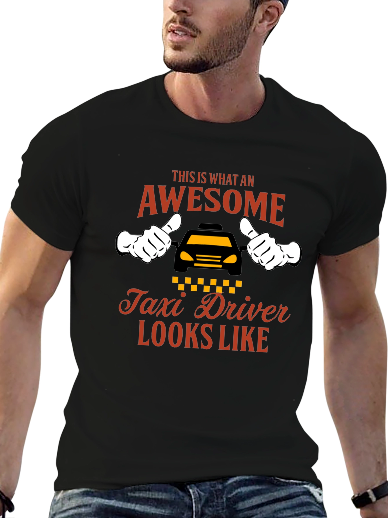 Awesome Taxi Driver Graphic Tee - Black