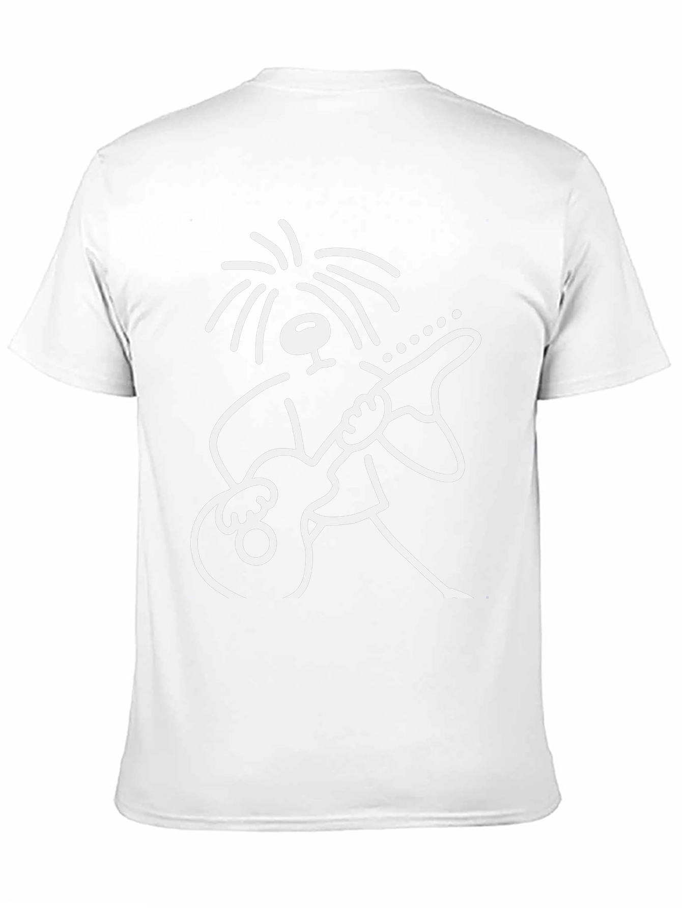 Cool Stick Figure Guitarist Black T-Shirt