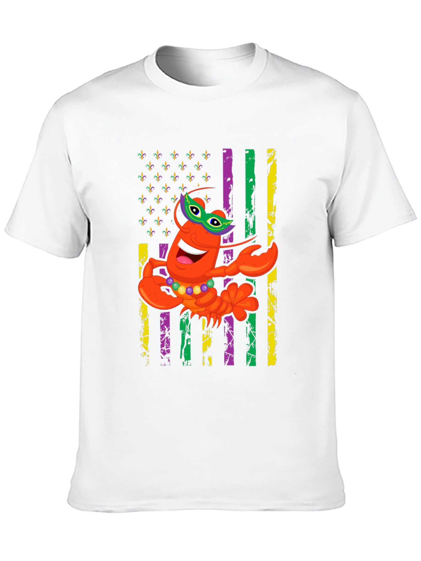 Mardi Gras Lobster Graphic T-Shirt
