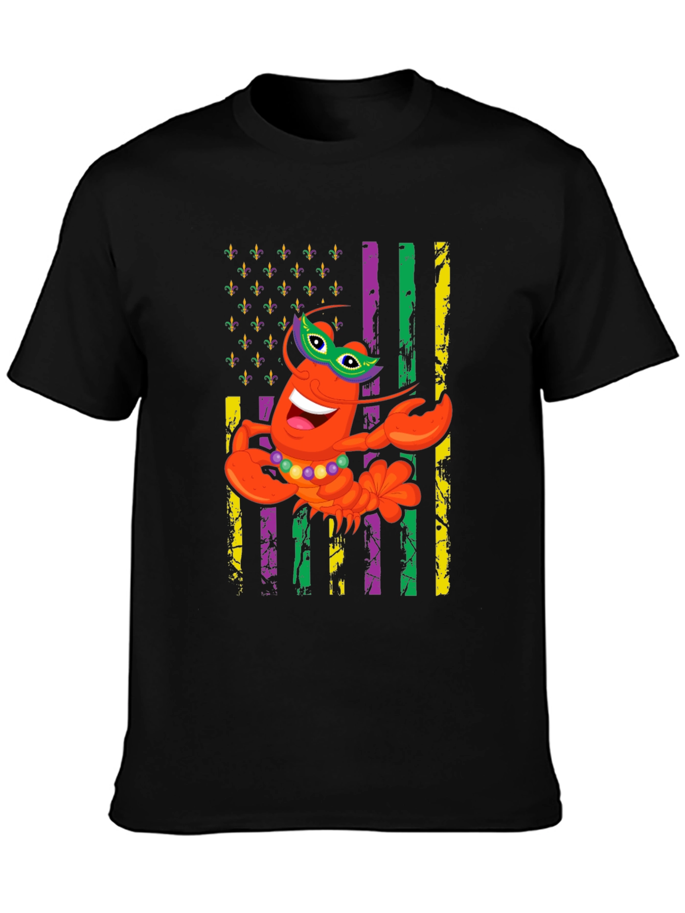 Mardi Gras Lobster Graphic T-Shirt