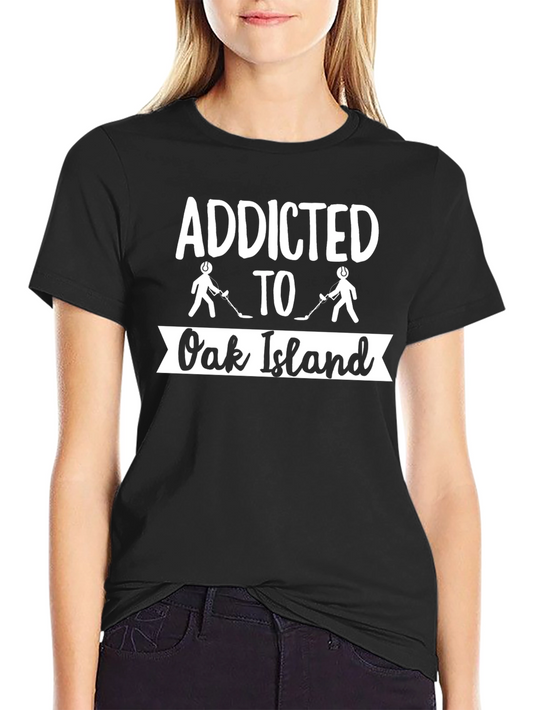 Addicted to Oak Island Hockey Black T-Shirt