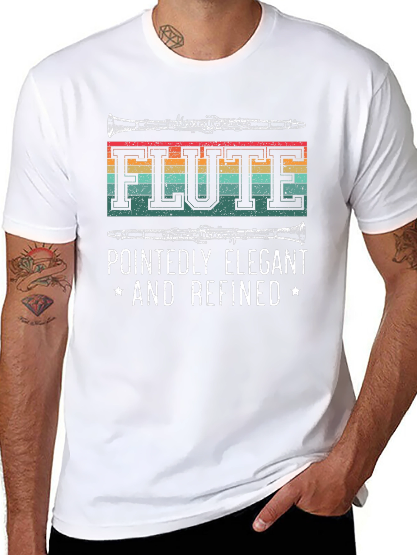 Flute Player T-Shirt - Pointedly Elegant & Refined