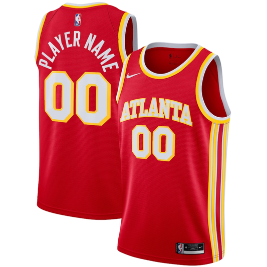 Men's Atlanta Hawks Red 2020/21 Swingman Custom Jerseys - Icon Edition