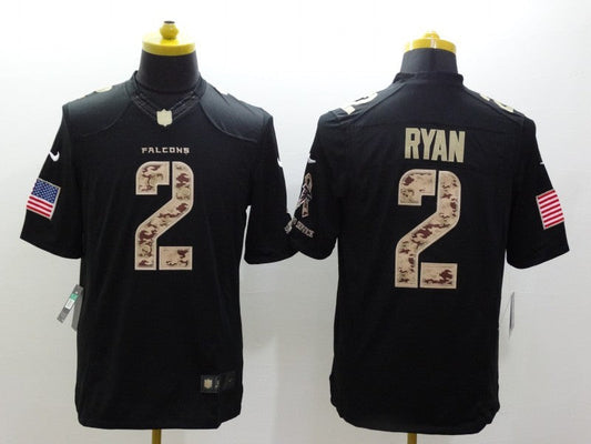 Men's Atlanta Falcons Matt Ryan #2 Black Player Jerseys