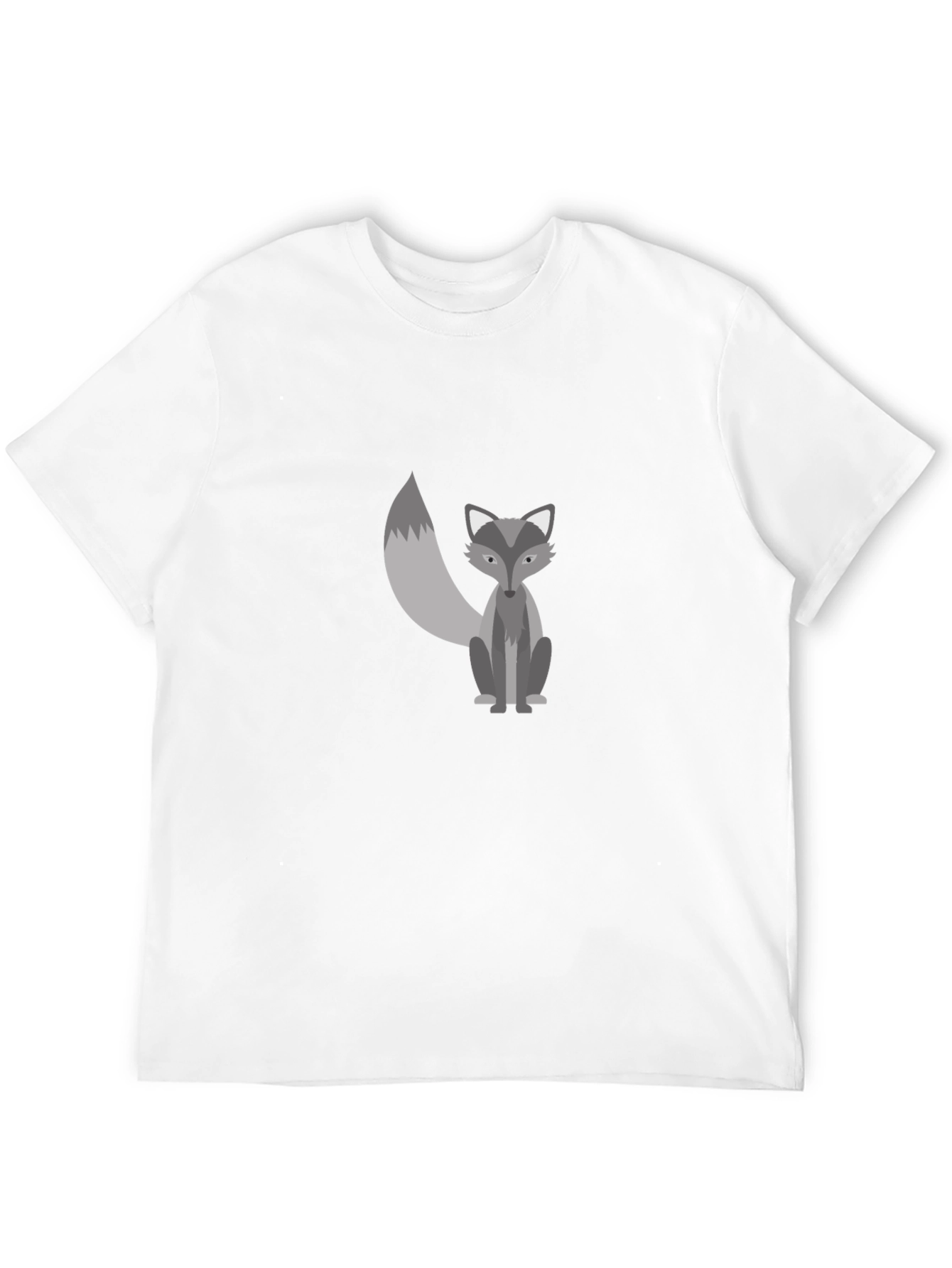 Mens Black Graphic Tee - Cute Fox Design