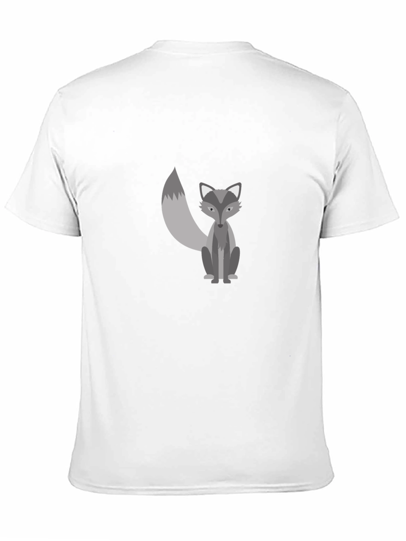 Mens Black Graphic Tee - Cute Fox Design