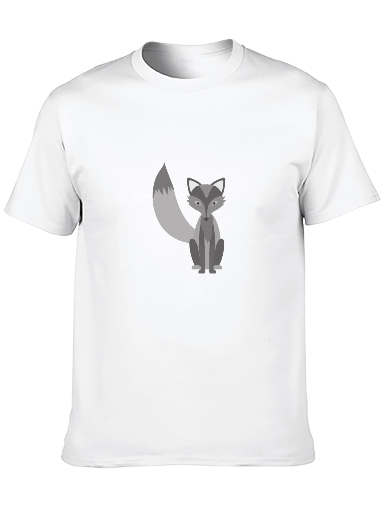 Mens Black Graphic Tee - Cute Fox Design
