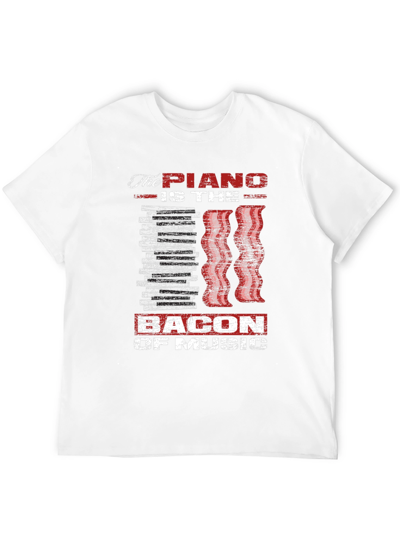 Piano Bacon Music T-Shirt - Musician Gift