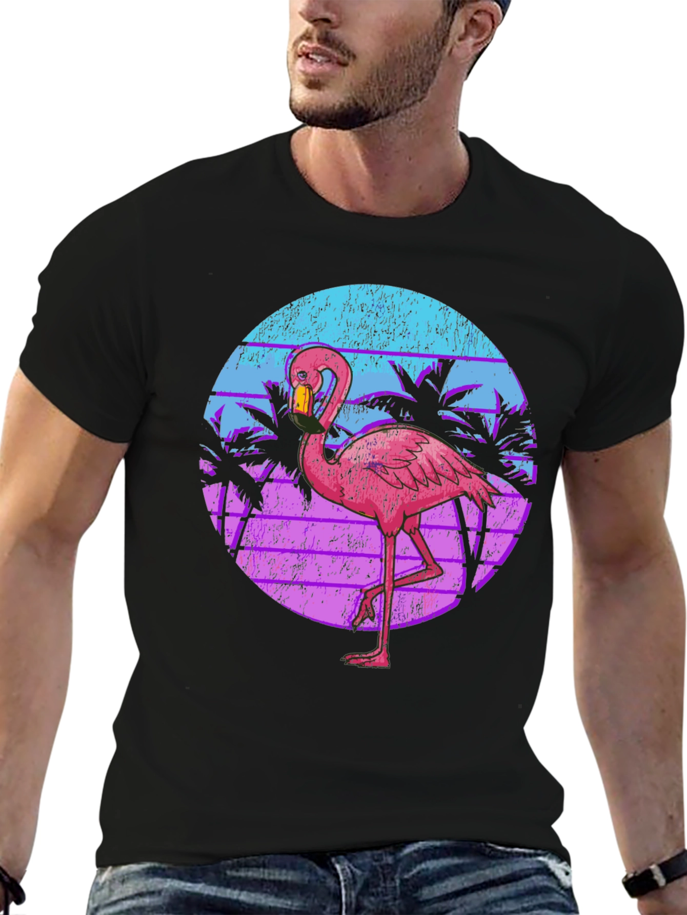 Retro Flamingo T-Shirt - Tropical Style