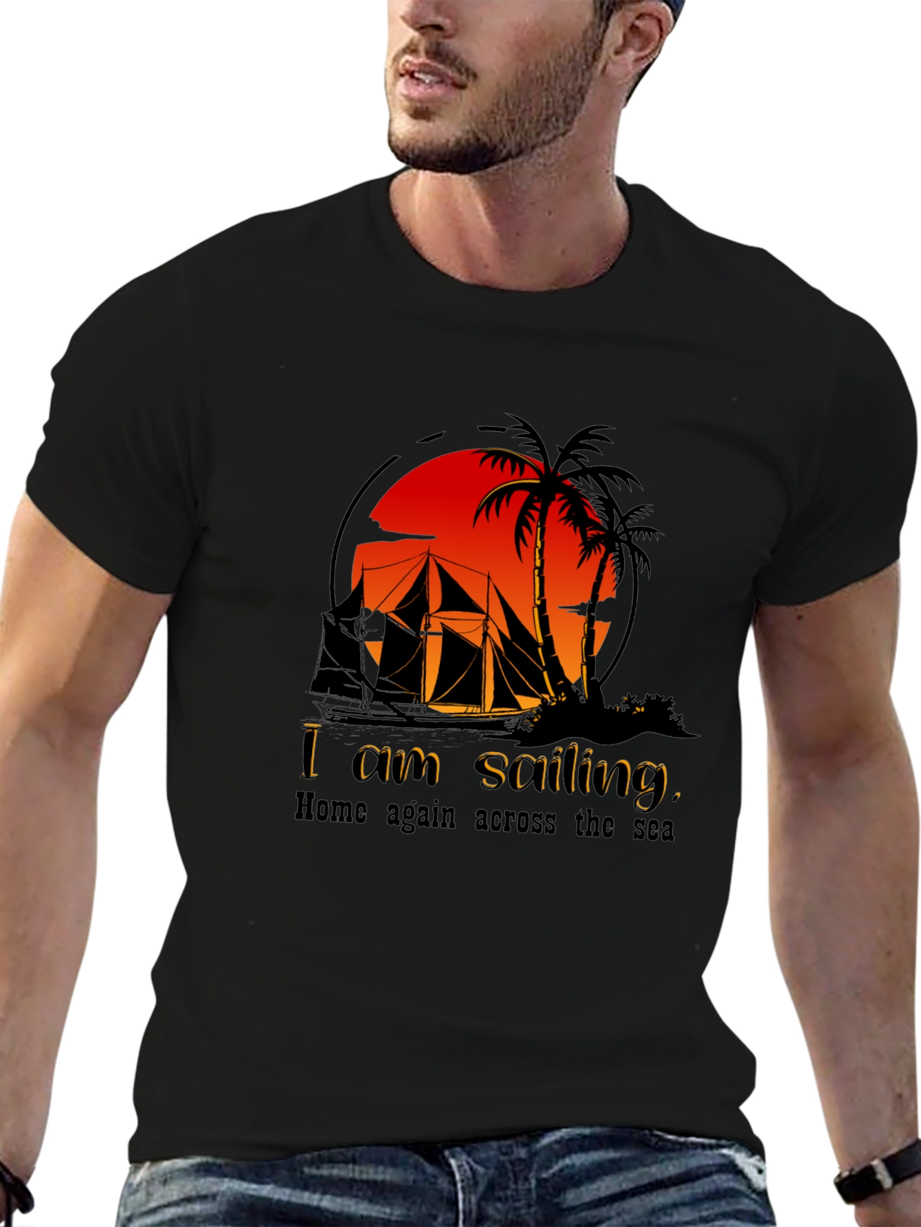 Sailing Adventure Black T-Shirt