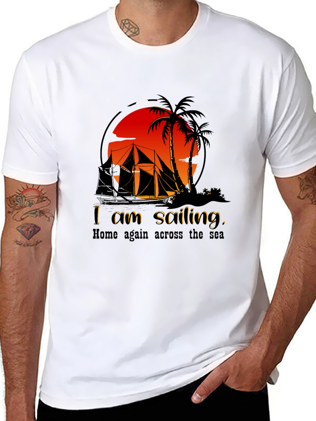 Sailing Adventure Black T-Shirt
