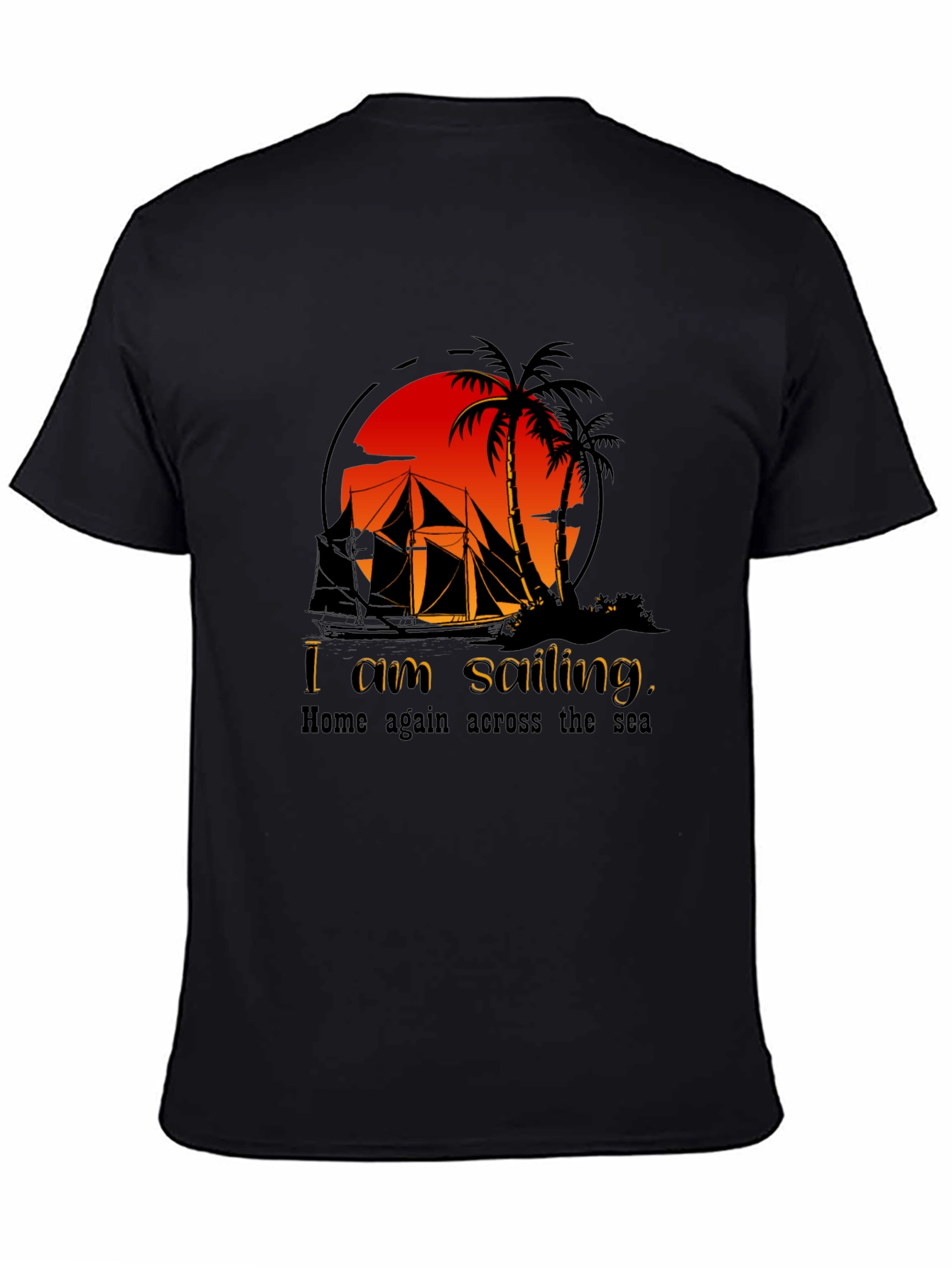 Sailing Adventure Black T-Shirt