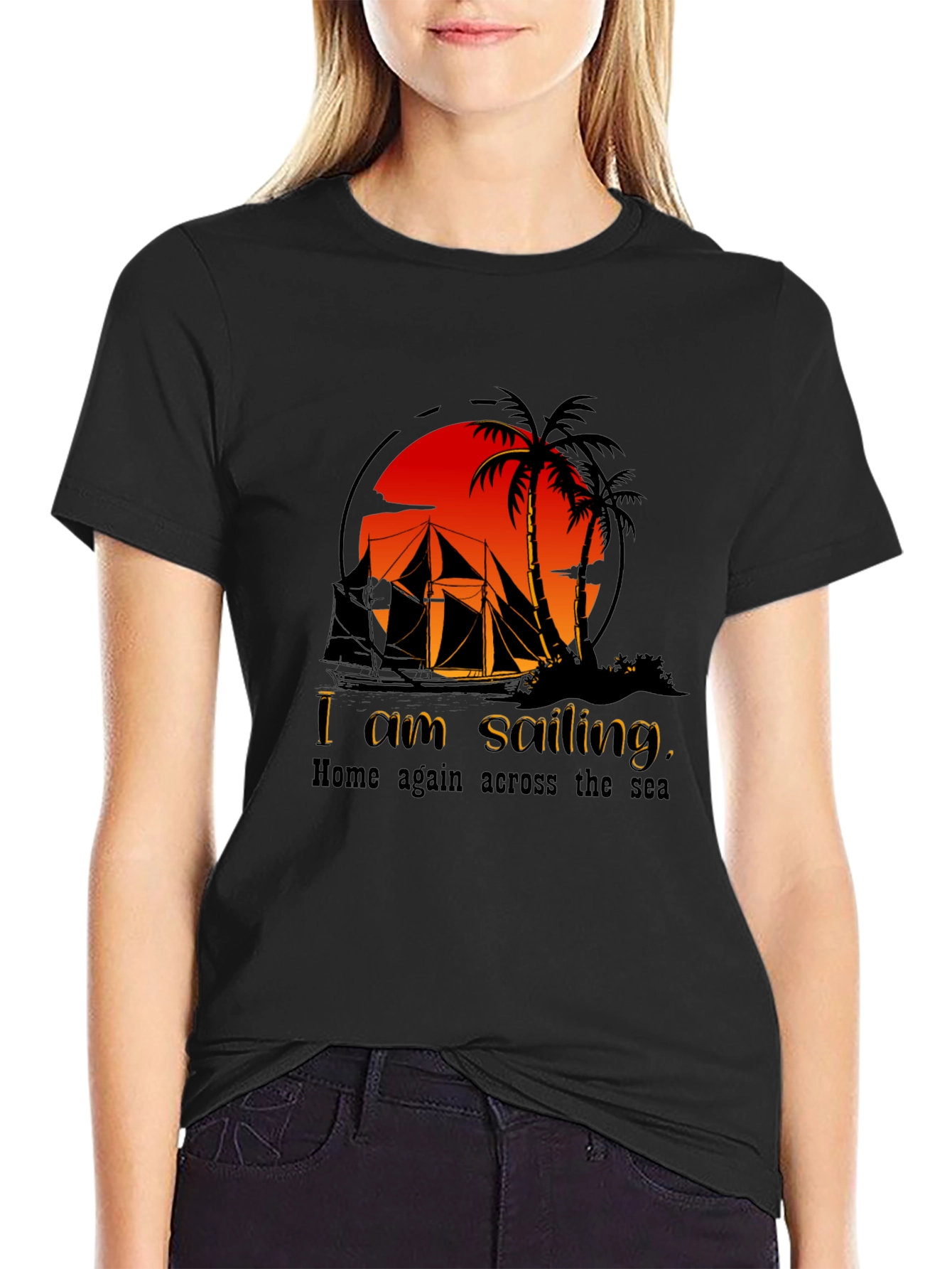 Sailing Adventure Black T-Shirt