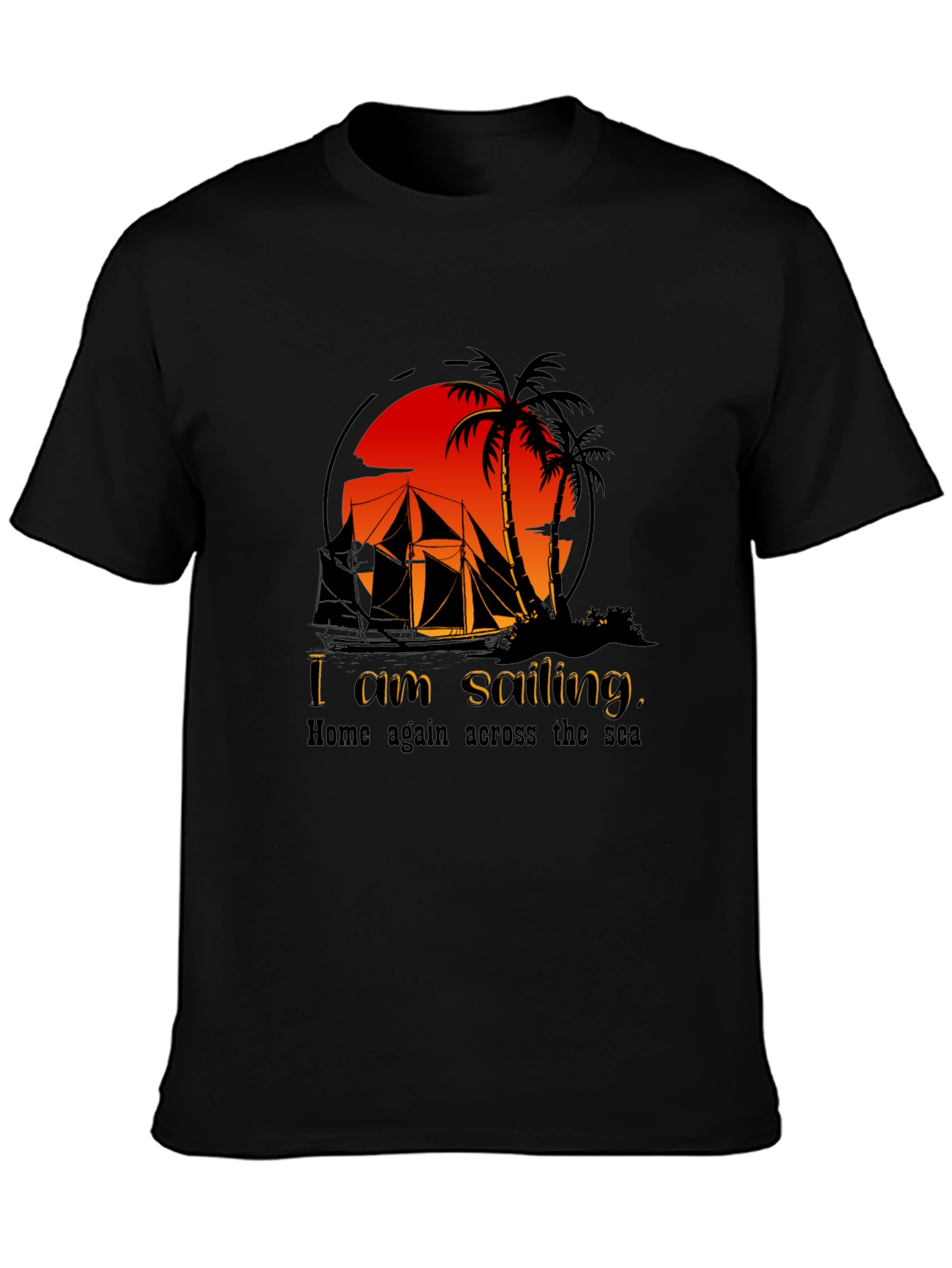 Sailing Adventure Black T-Shirt