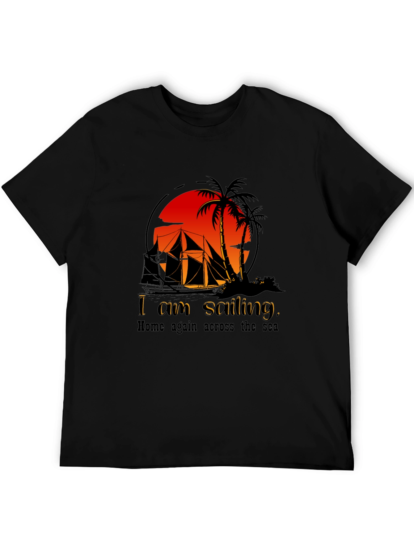 Sailing Adventure Black T-Shirt