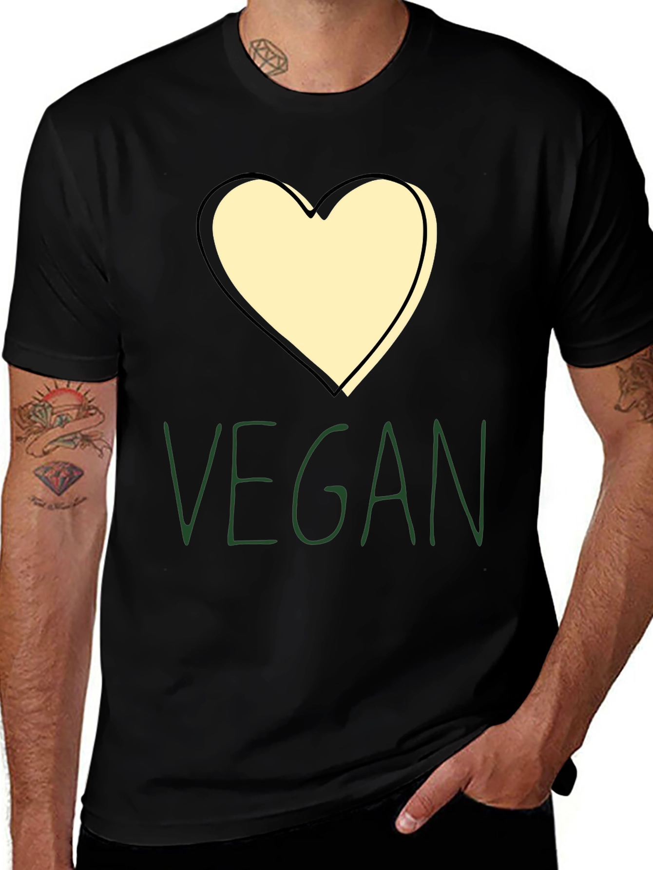 Vegan Heart Graphic Tee - Stylish & Comfortable