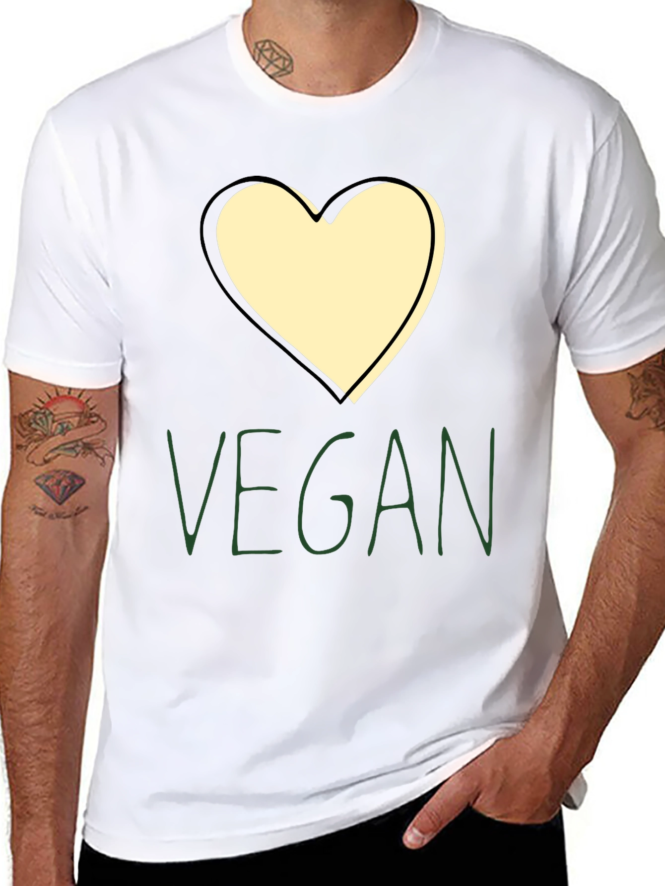 Vegan Heart Graphic Tee - Stylish & Comfortable