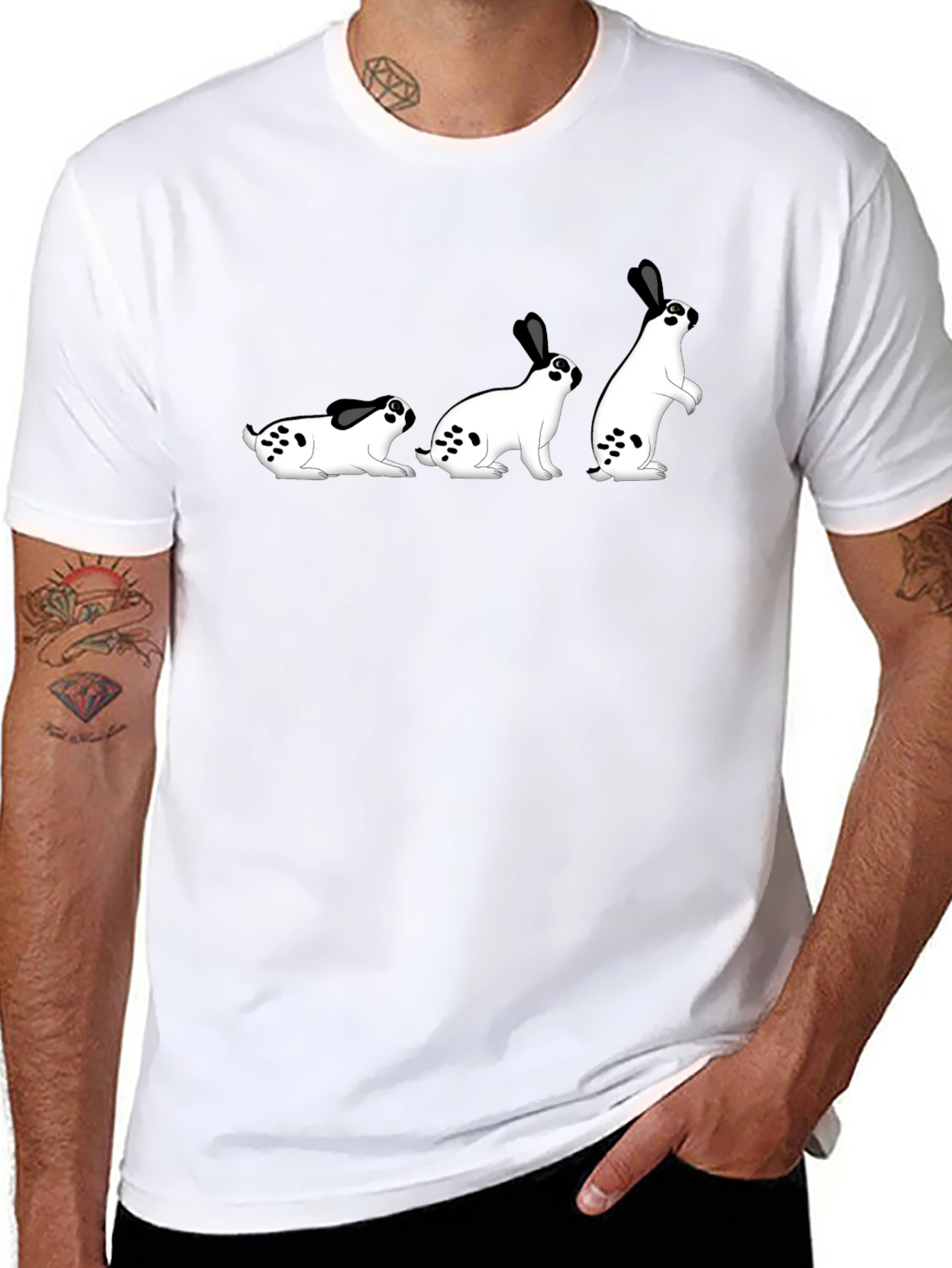 Funny Bunny Evolution T-Shirt - Black