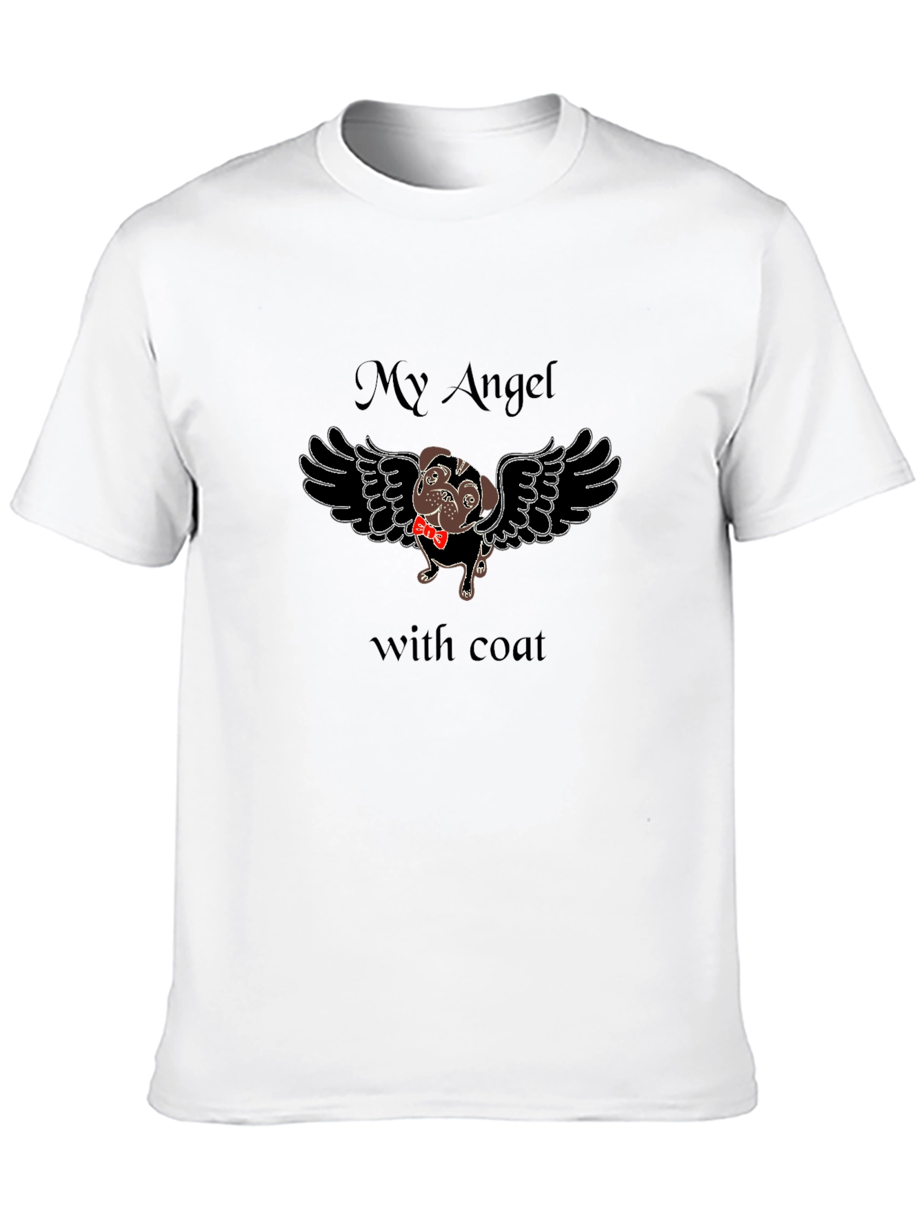 My Angel with Coat Black T-Shirt