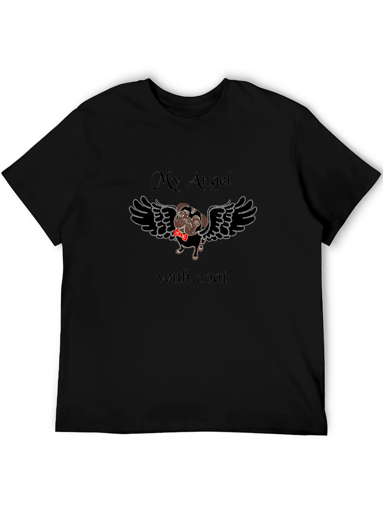 My Angel with Coat Black T-Shirt
