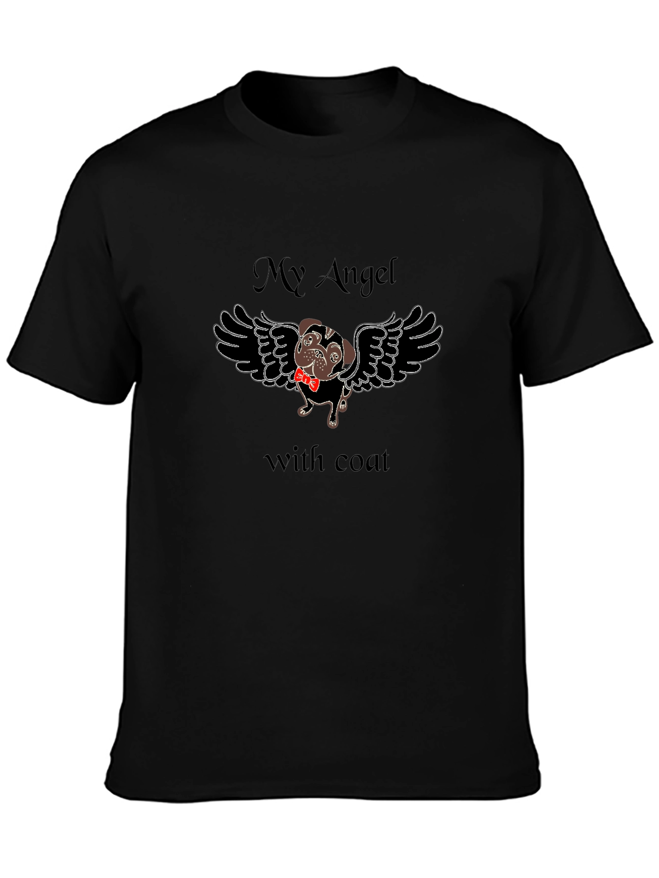 My Angel with Coat Black T-Shirt
