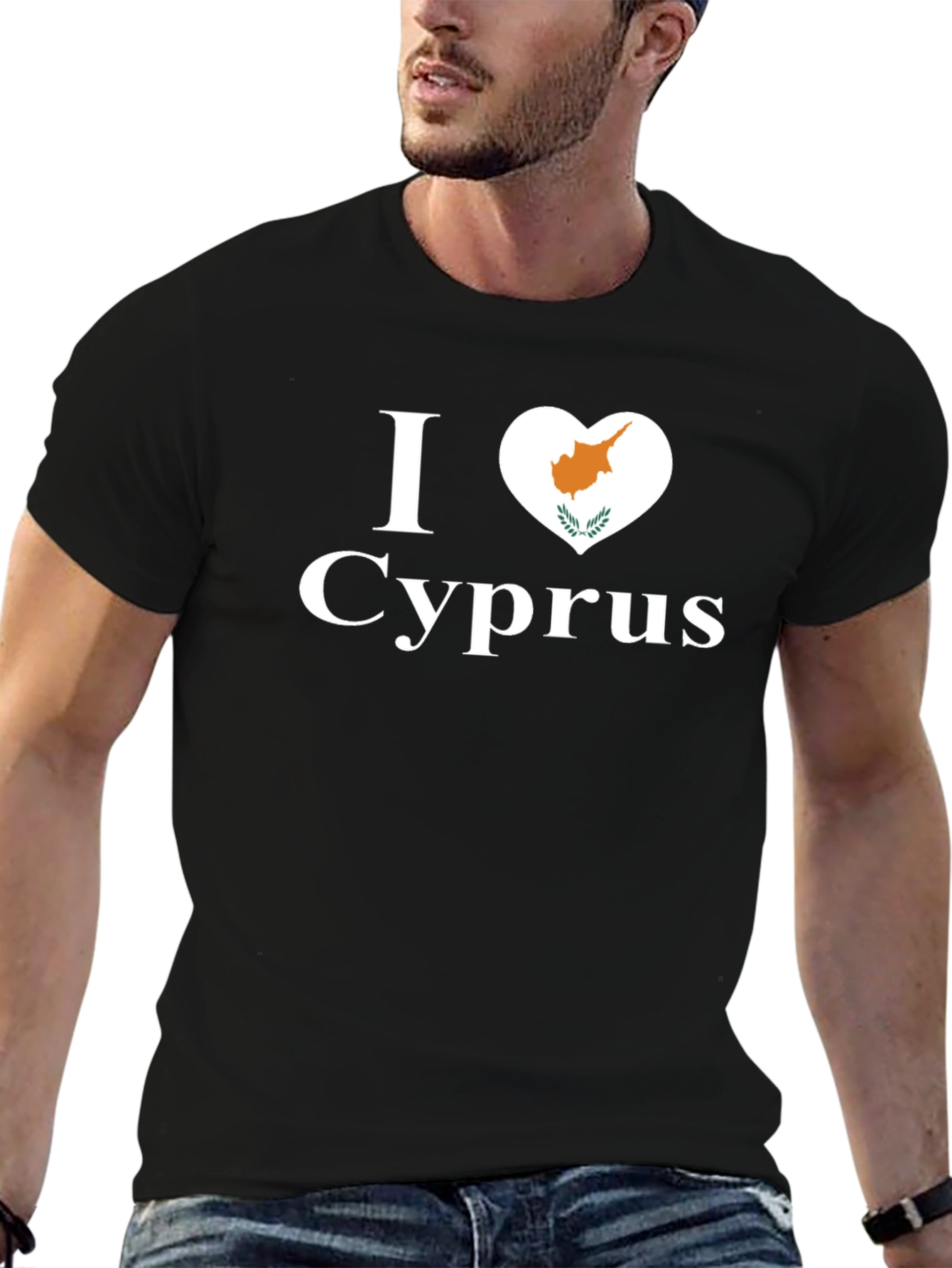 I Love Cyprus T-Shirt Black Cotton