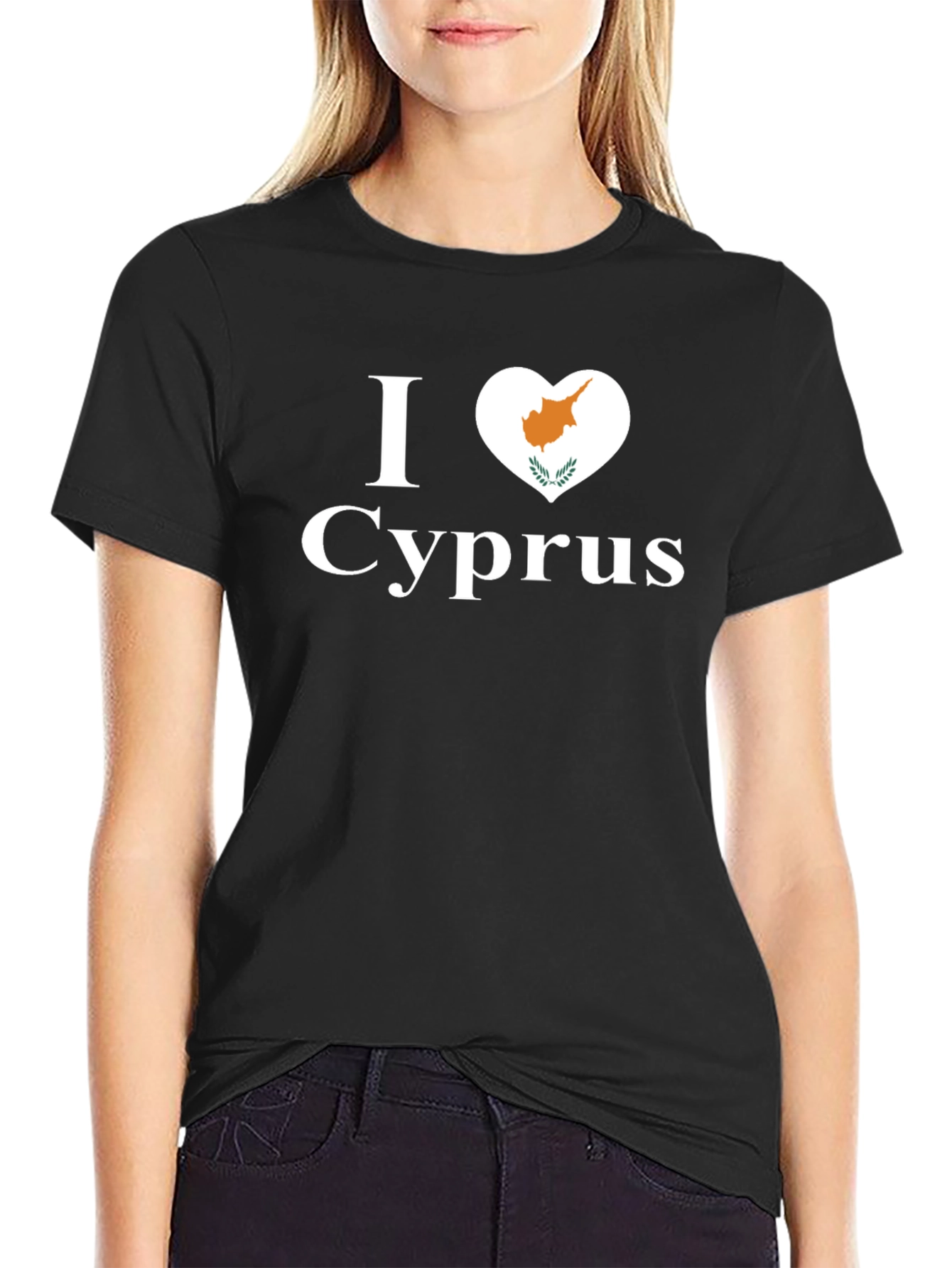 I Love Cyprus T-Shirt Black Cotton