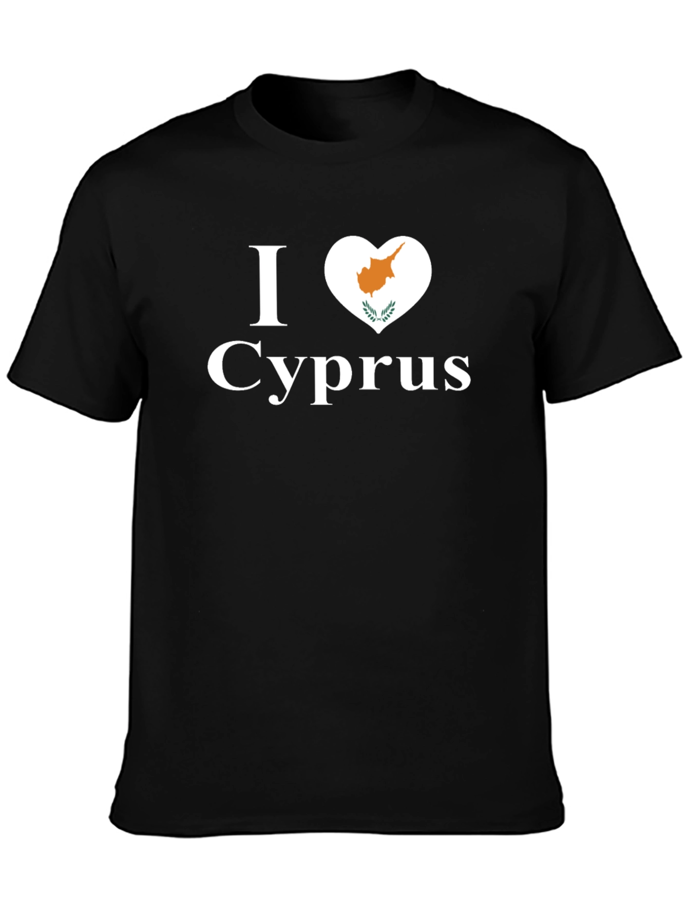 I Love Cyprus T-Shirt Black Cotton