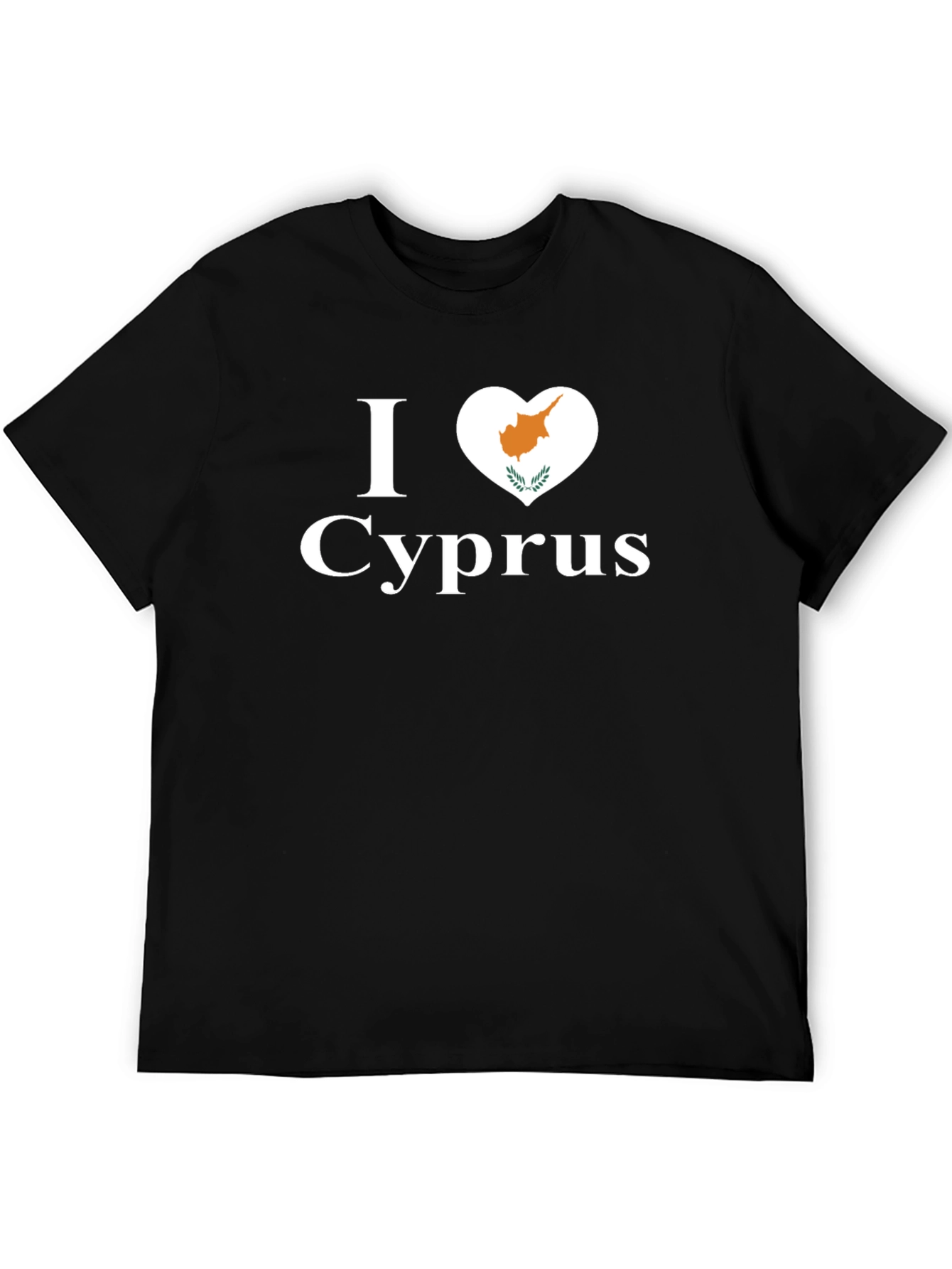 I Love Cyprus T-Shirt Black Cotton