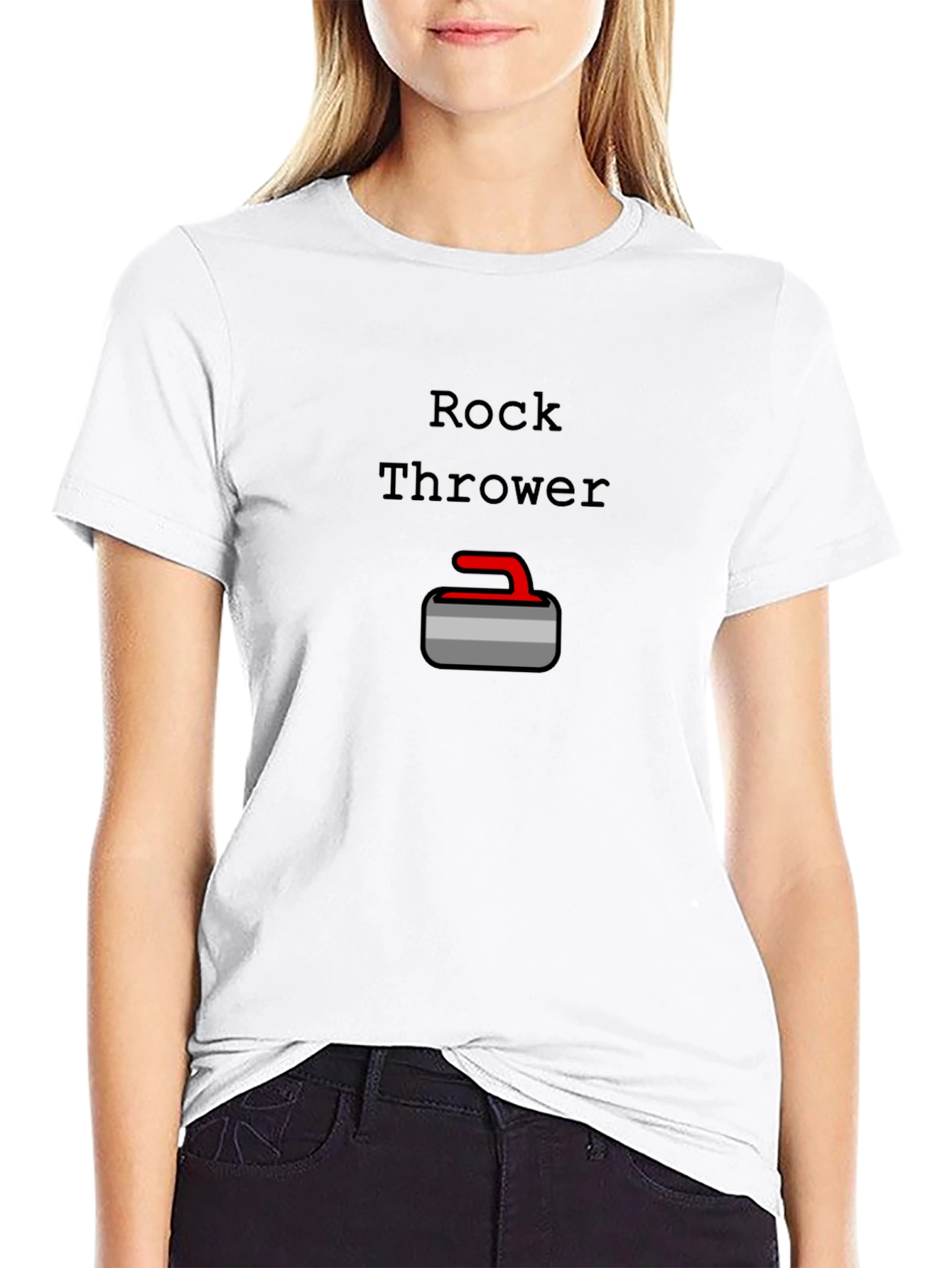 Rock Thrower Curling T-Shirt - Black