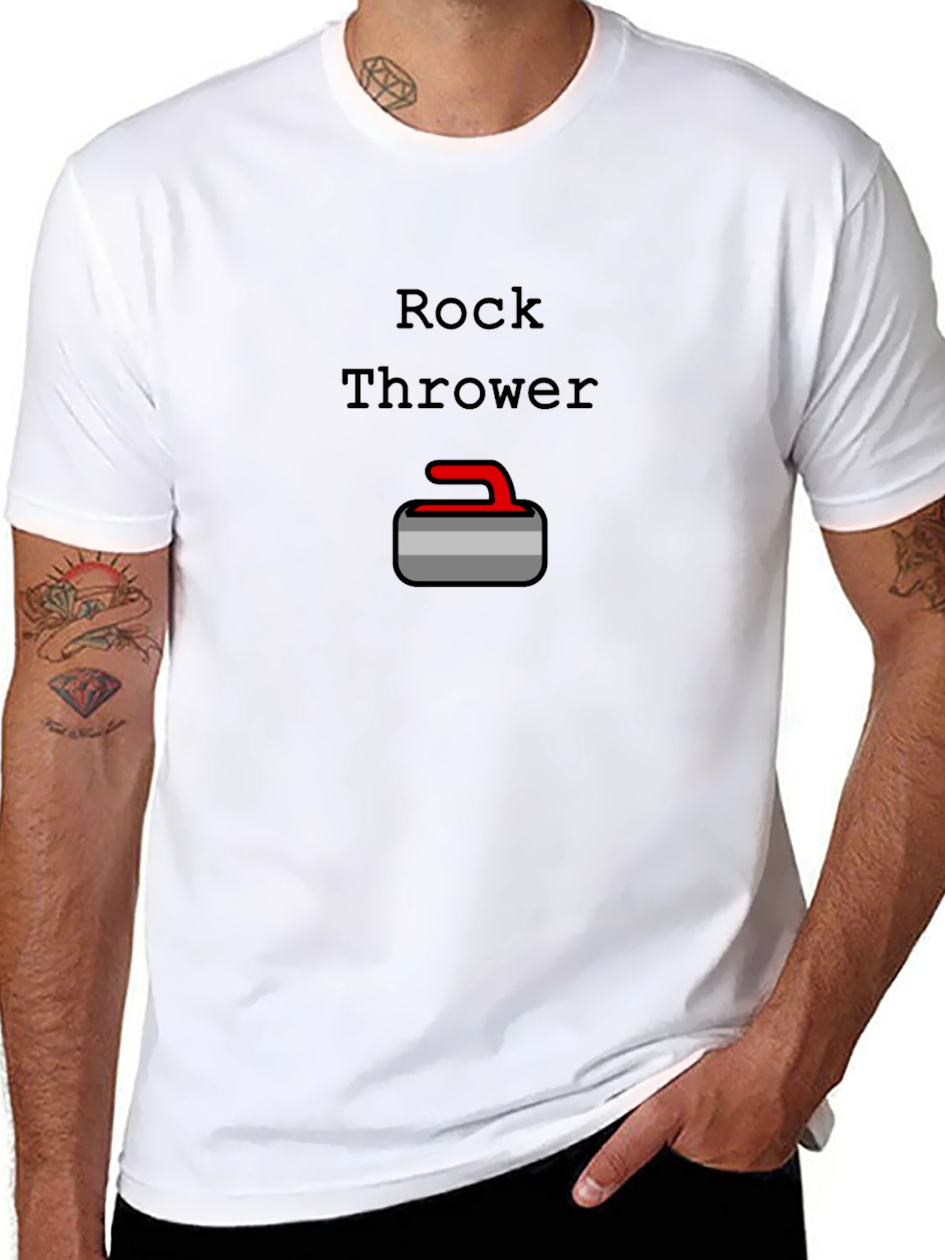 Rock Thrower Curling T-Shirt - Black