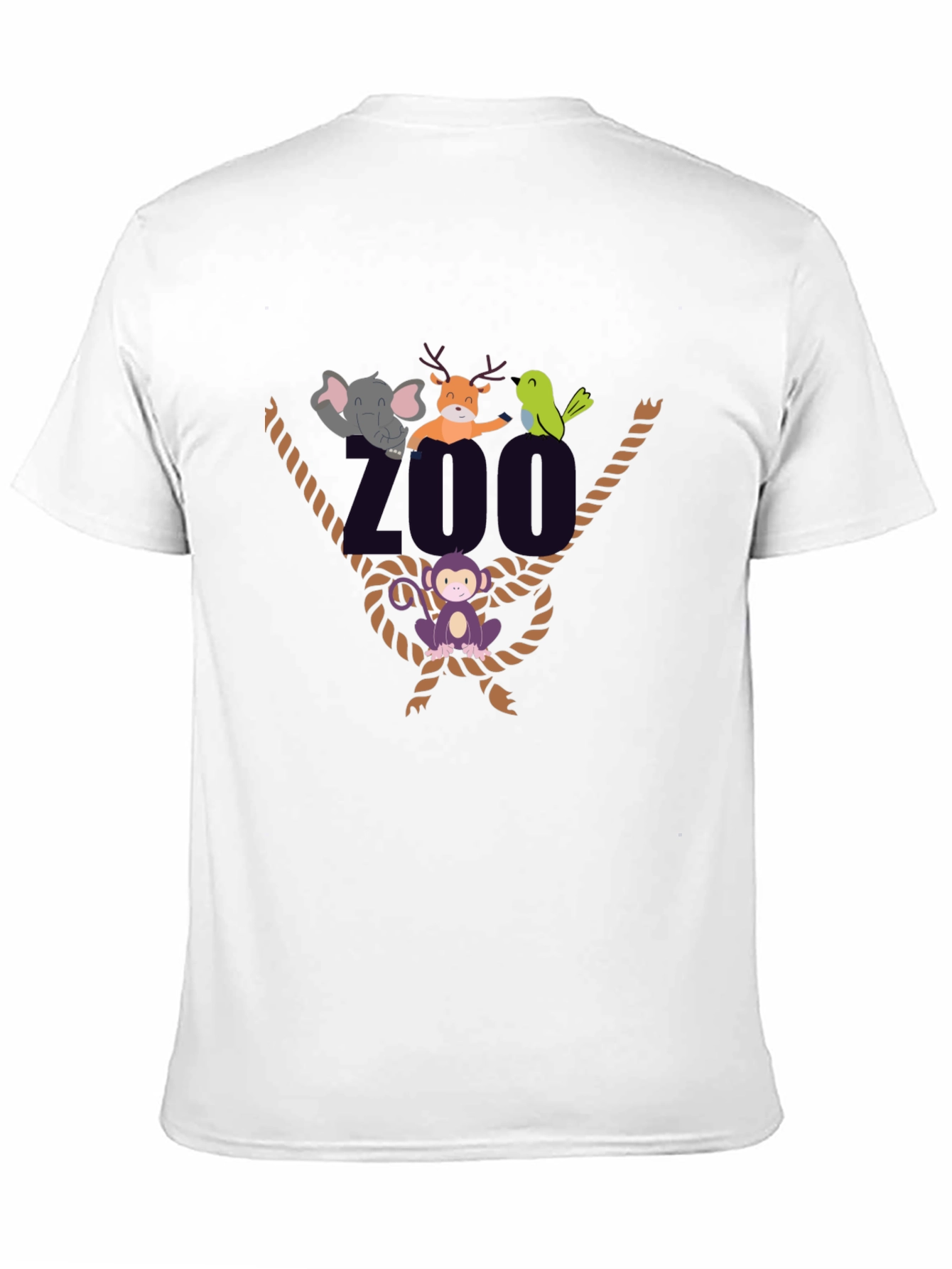 Zoo Animal Graphic Tee - Black Cotton T-Shirt