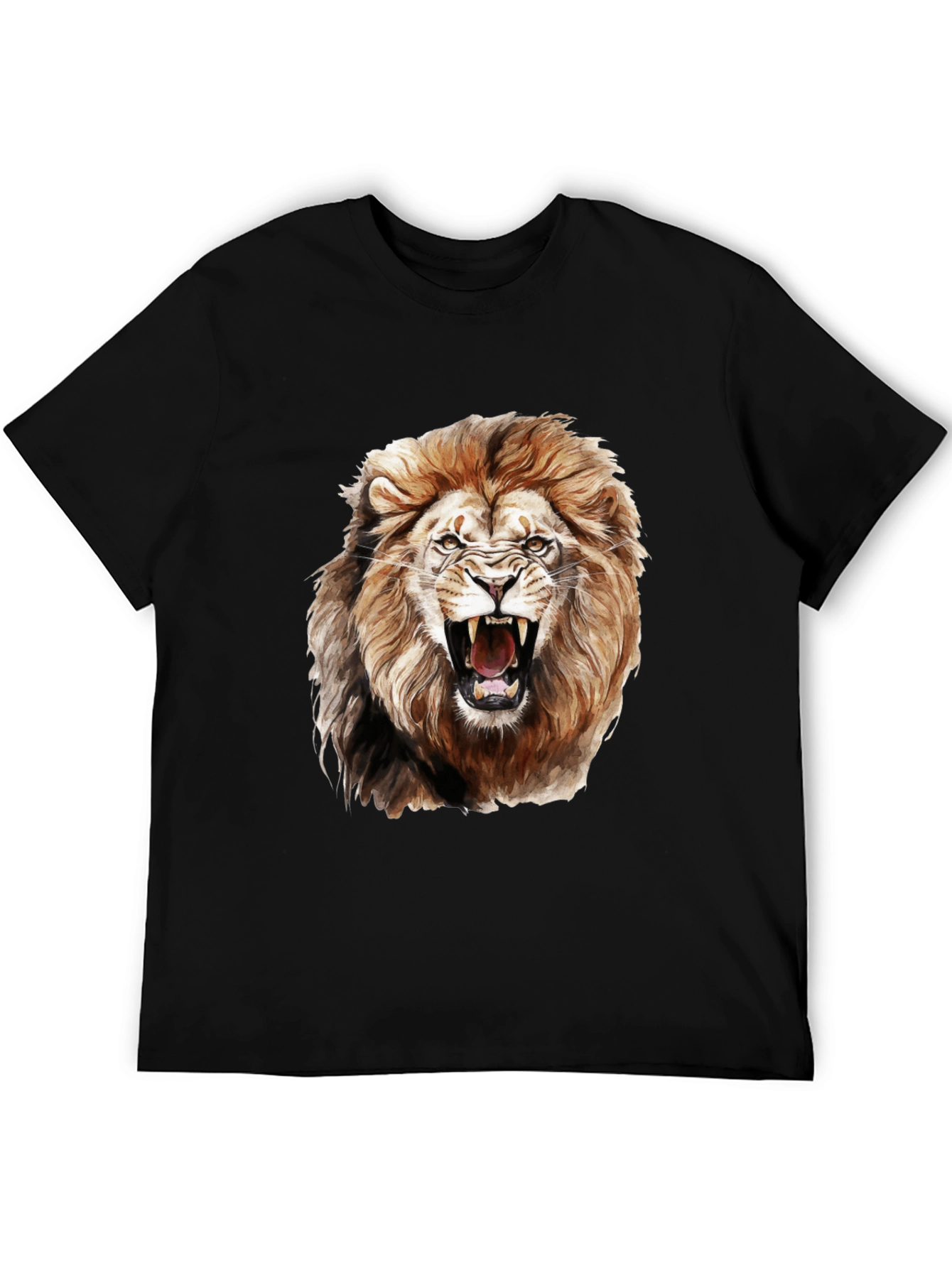 Lion Graphic Print Crew Neck Tee
