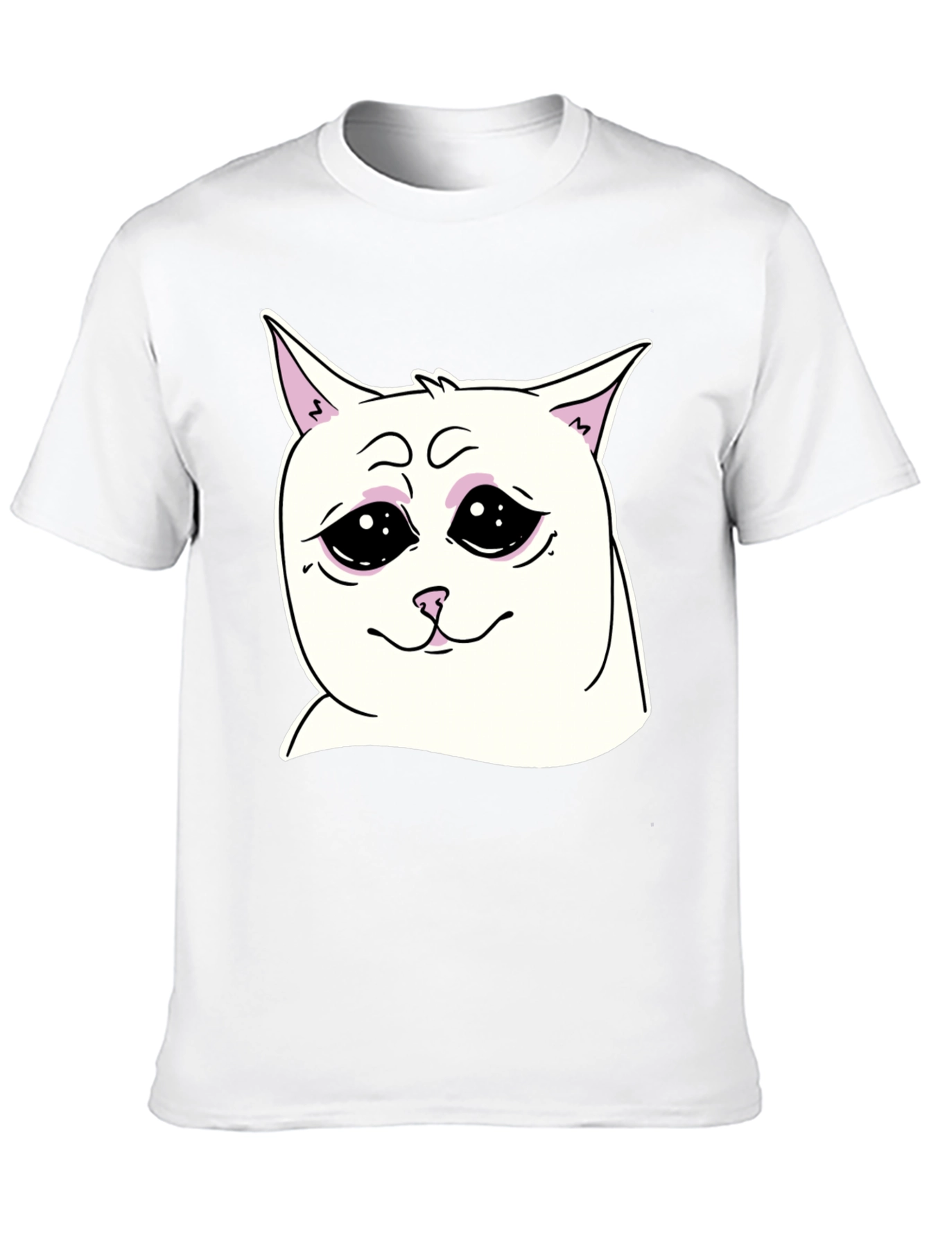 Sad Cat Meme Graphic T-Shirt - Unisex Black Tee