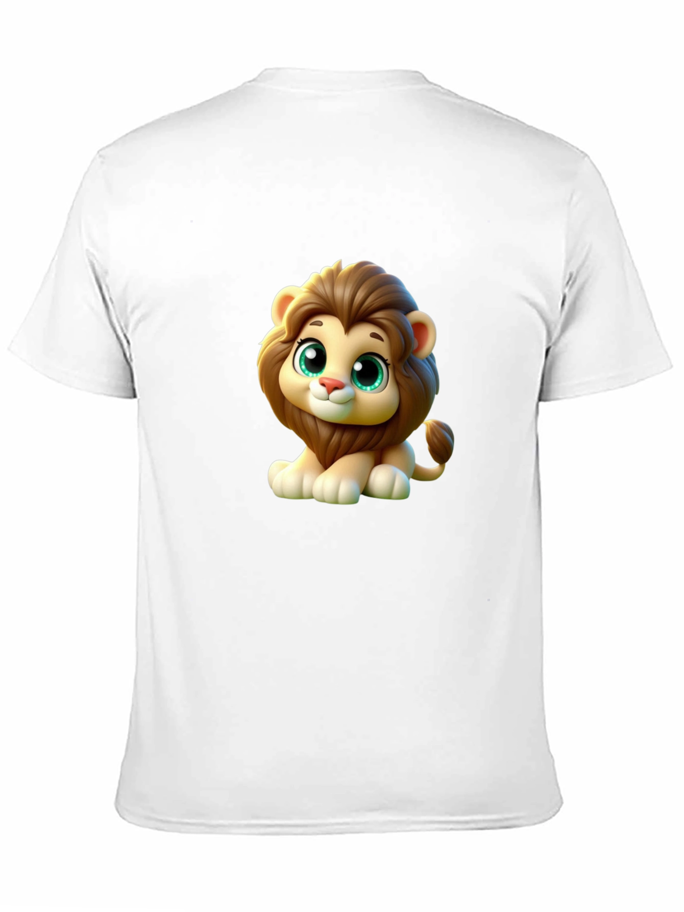 Cute Cartoon Lion Graphic Black T-Shirt