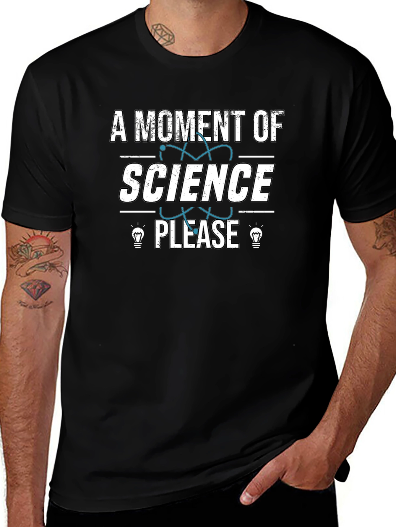 A Moment of Science Please Black T-Shirt