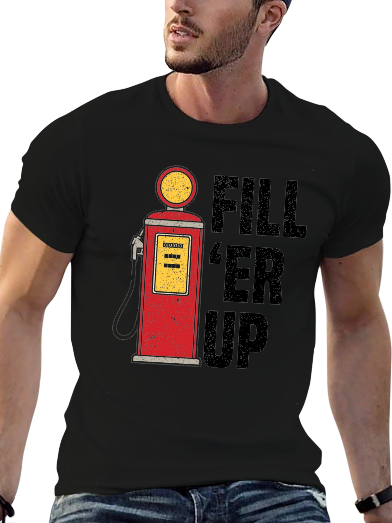 Retro Fill Er Up Gas Pump Graphic T-Shirt