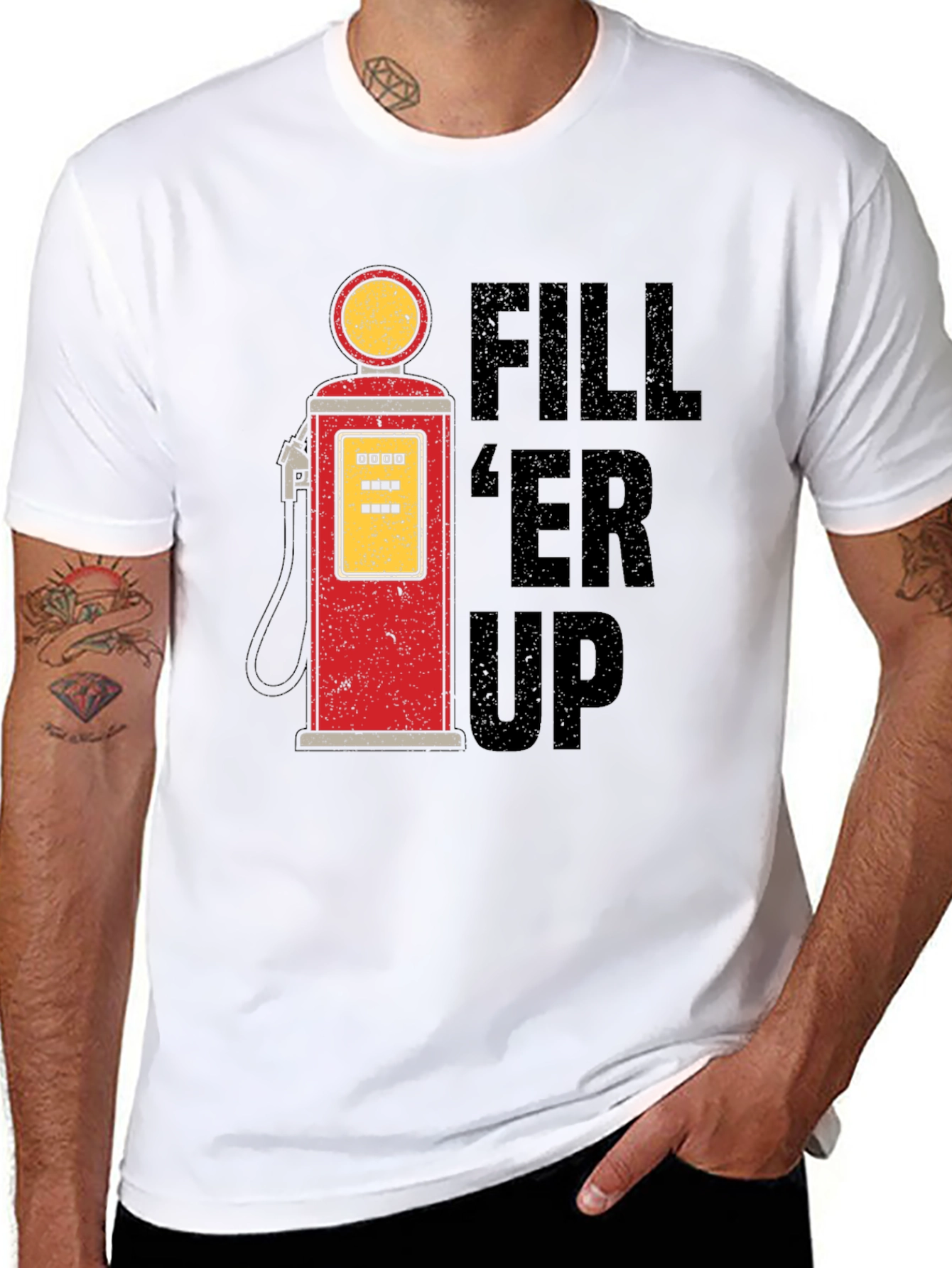 Retro Fill Er Up Gas Pump Graphic T-Shirt